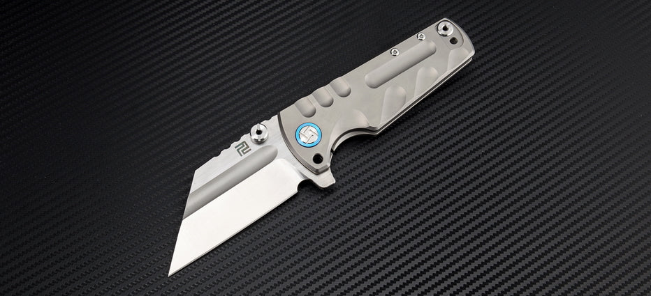 Artisan Cutlery Proponent 1820G folding knife with grey titanium handle