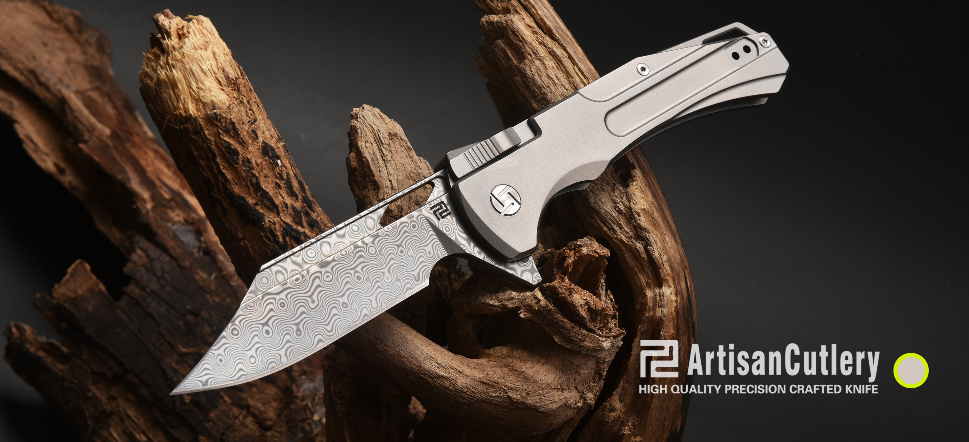 Artisan Cutlery Blowback 1822GD folding knife detail view