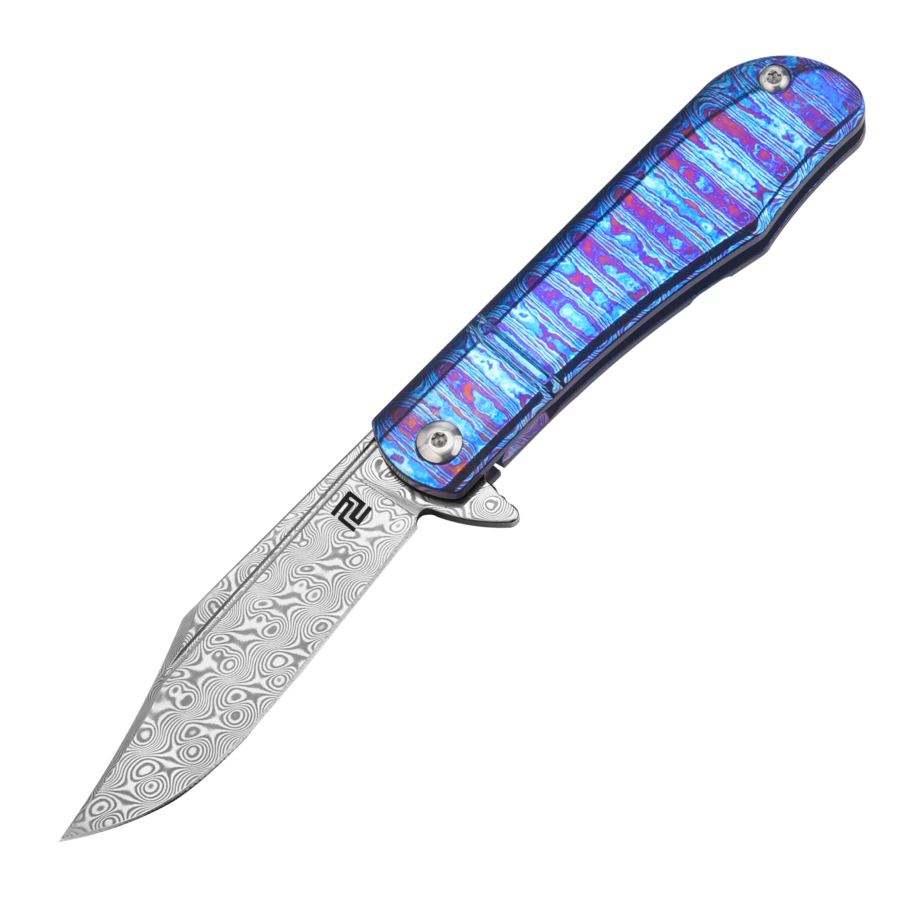 Artisan Cutlery Hyperion folding knife with Damascus blade