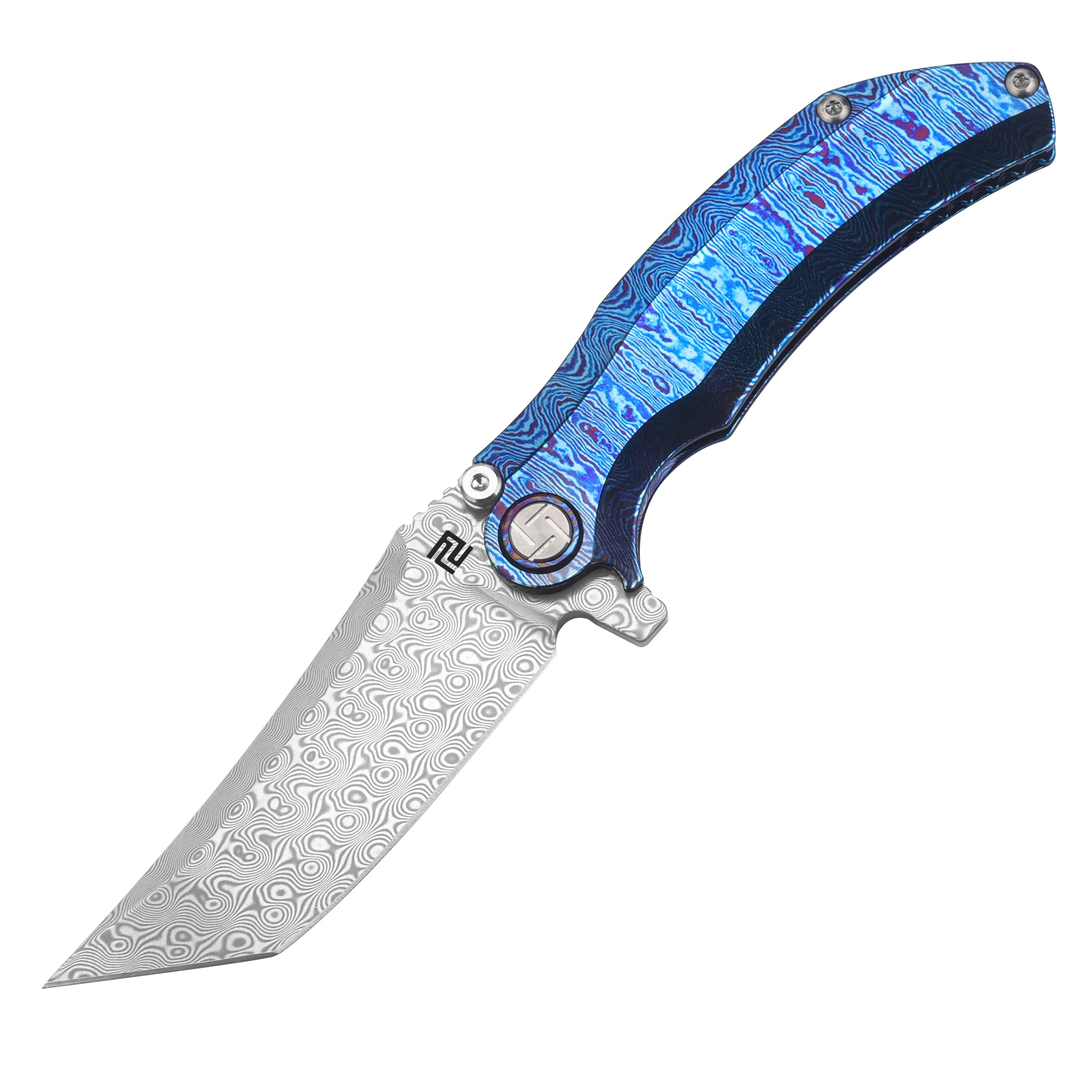 Artisan Cutlery Tacit 1838GD folding knife with Damascus blade