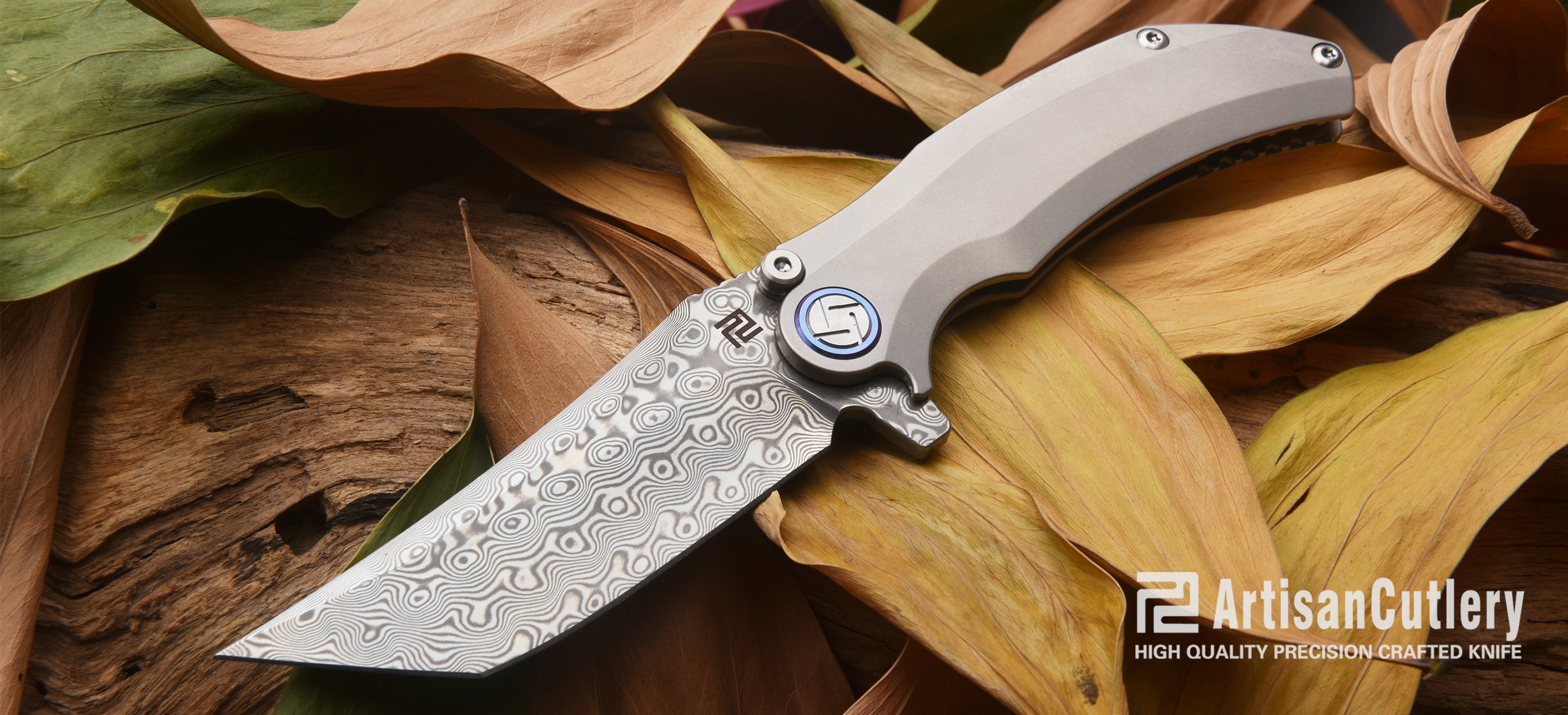 Artisan Cutlery Tacit 1838GD folding knife with titanium handle