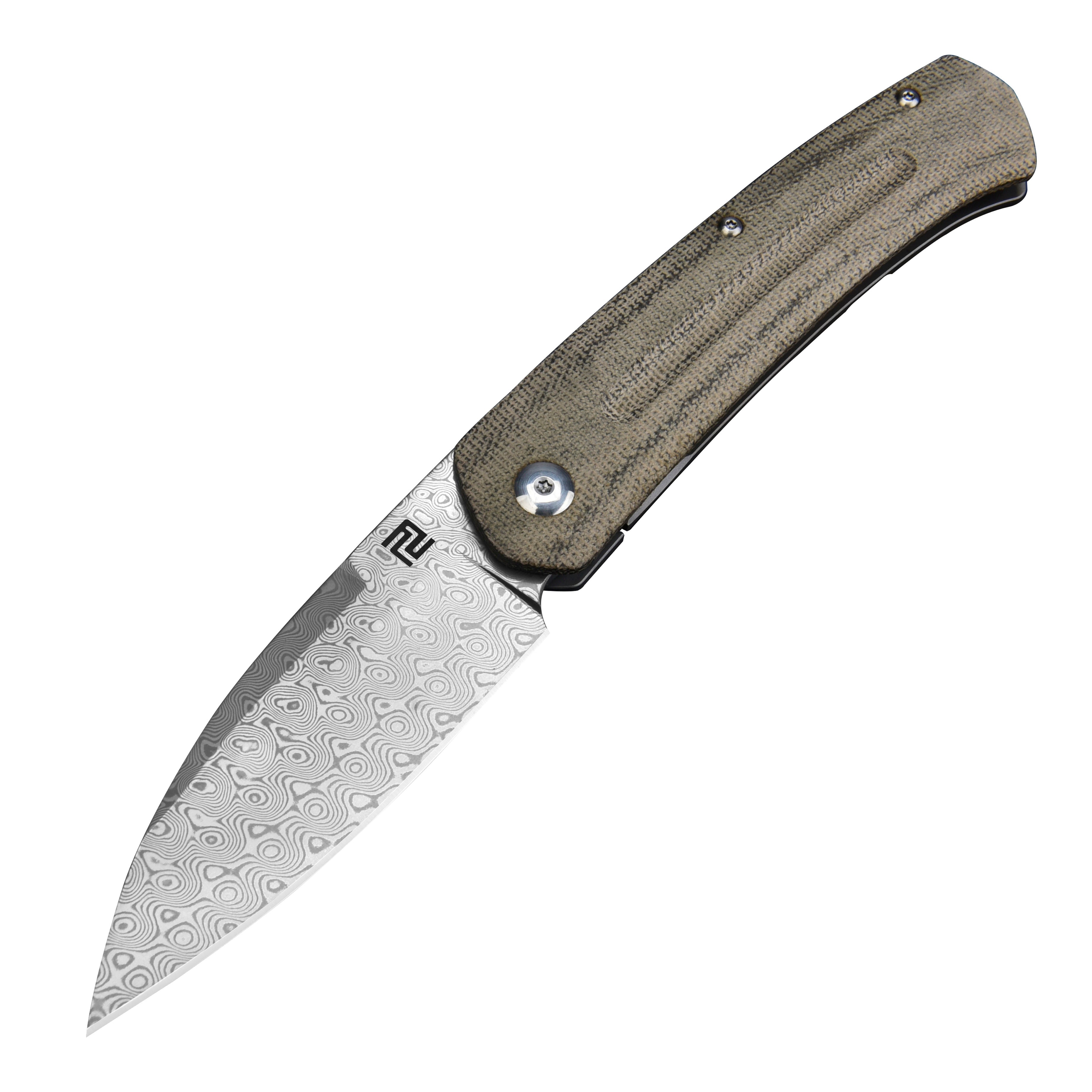 Artisan Cutlery Centauri folding knife with Damascus blade