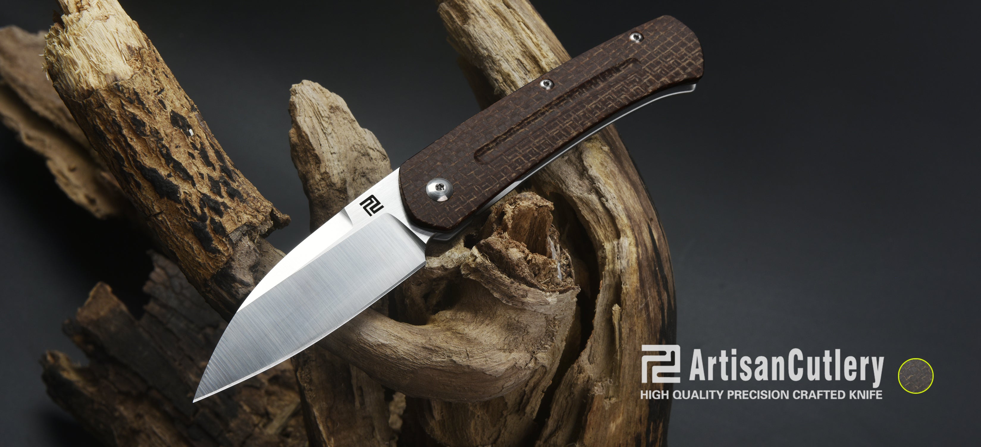 Artisan Cutlery Centauri 1839GS folding knife with Micarta handle