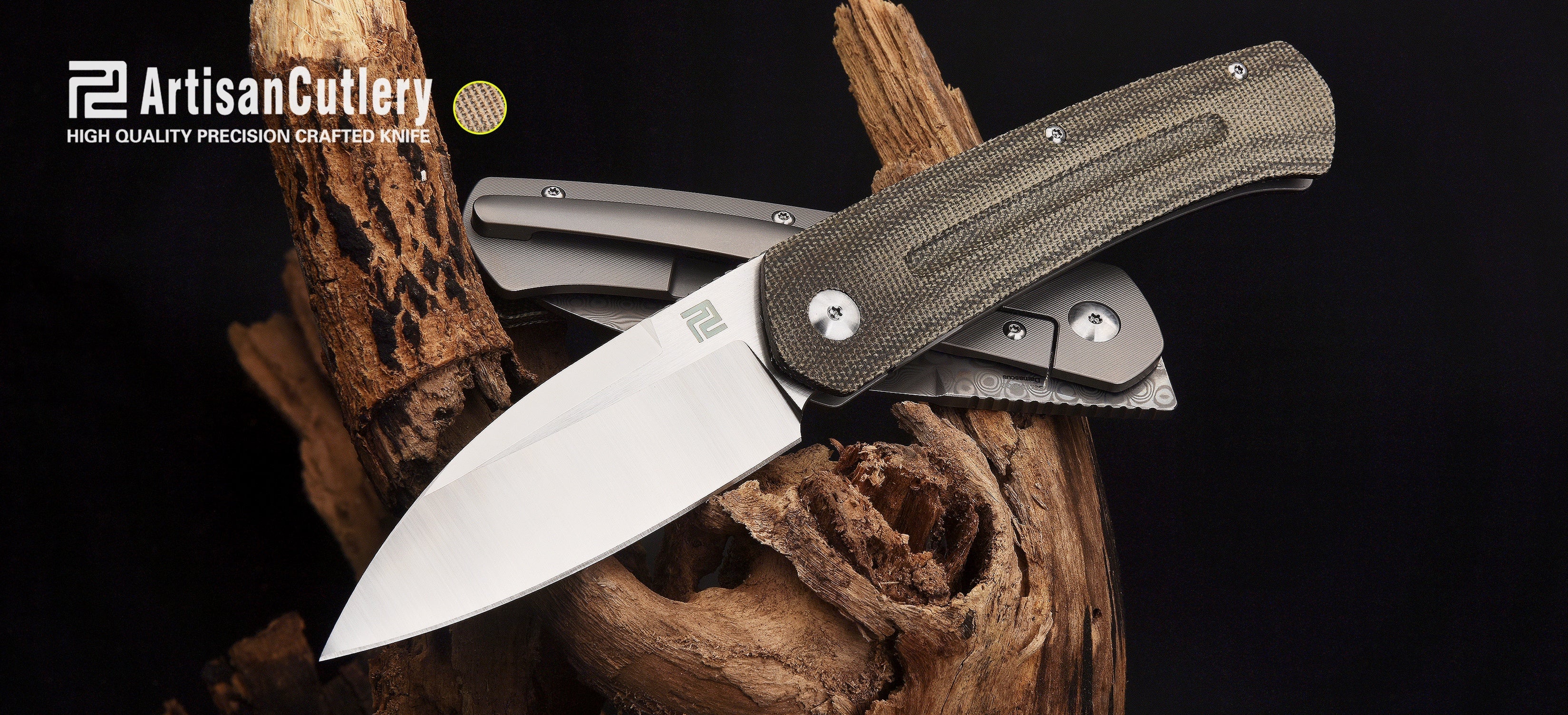 Artisan Cutlery Centauri 1839G folding knife with Micarta handle