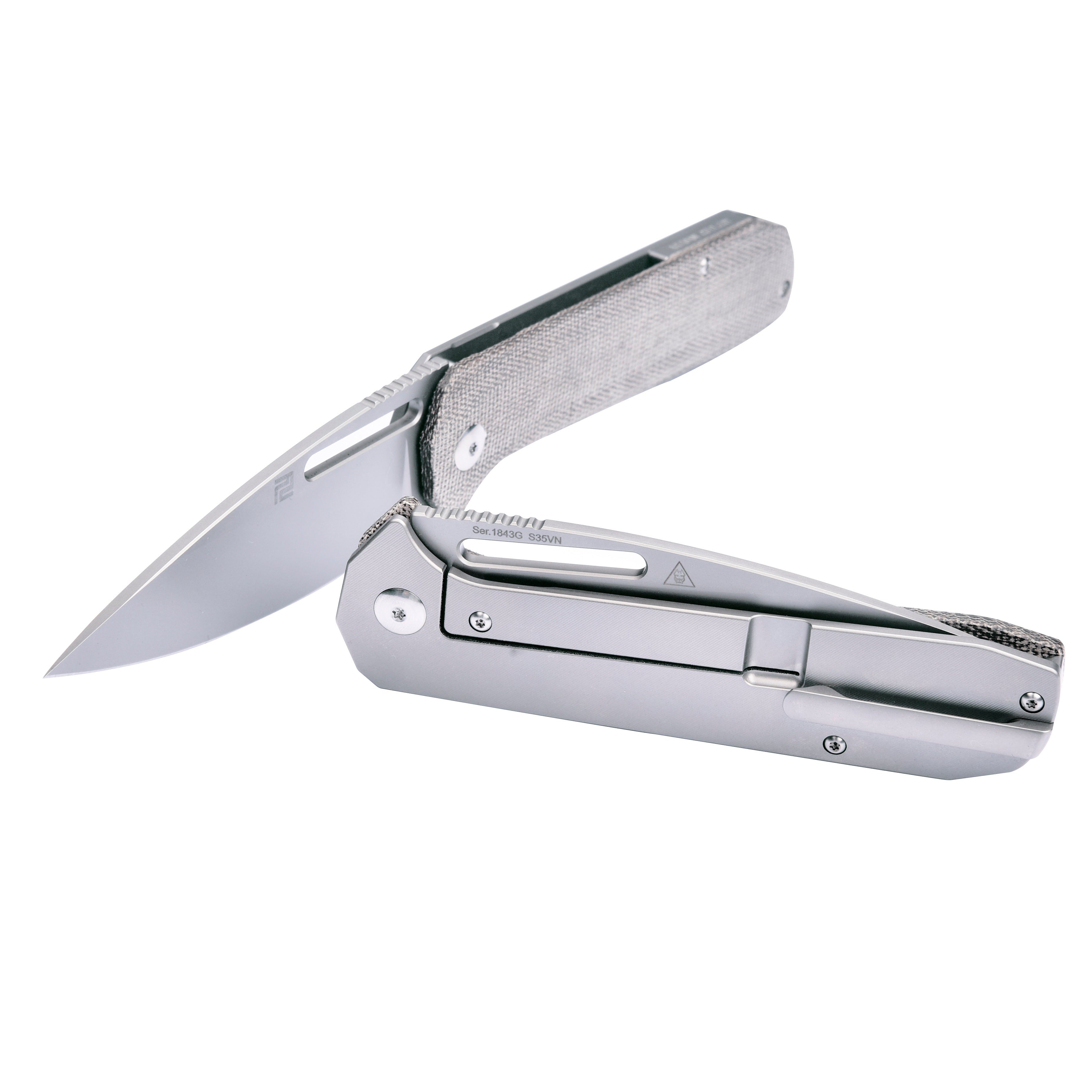 Artisan Cutlery Arion 1843G folding knife with Micarta handle