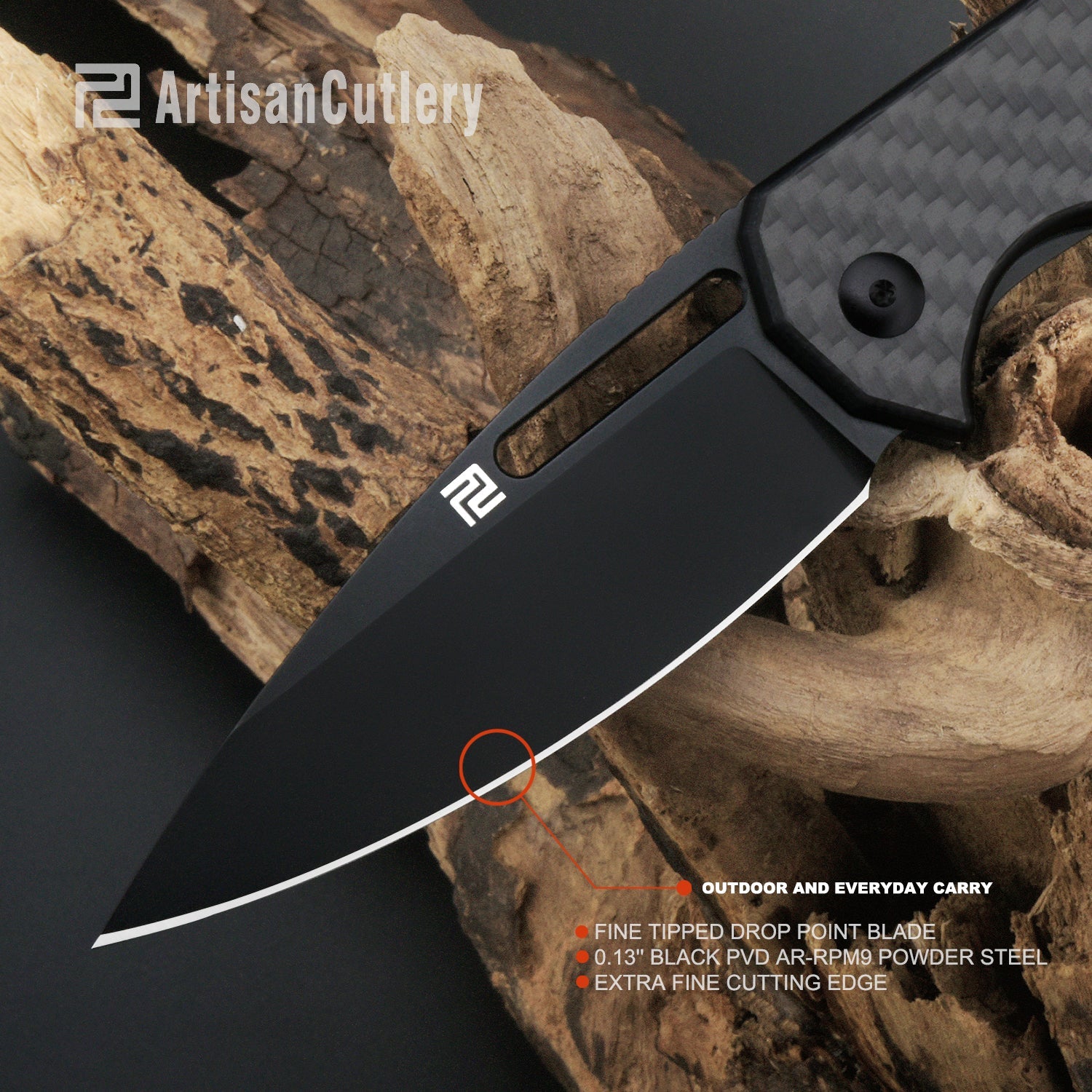 Artisan Cutlery Arion 1843P folding knife with carbon fiber handle