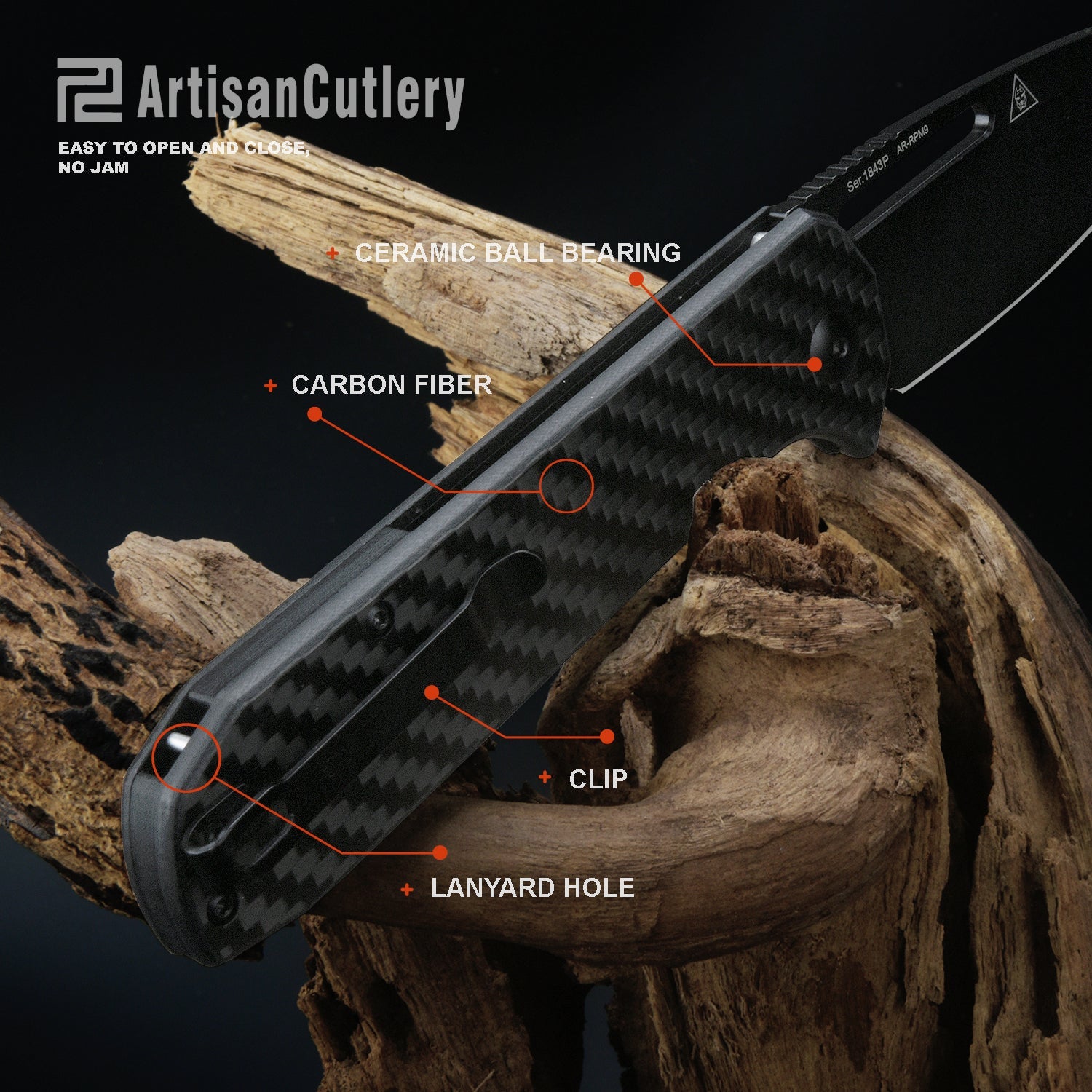 Artisan Cutlery Arion 1843P handle detail