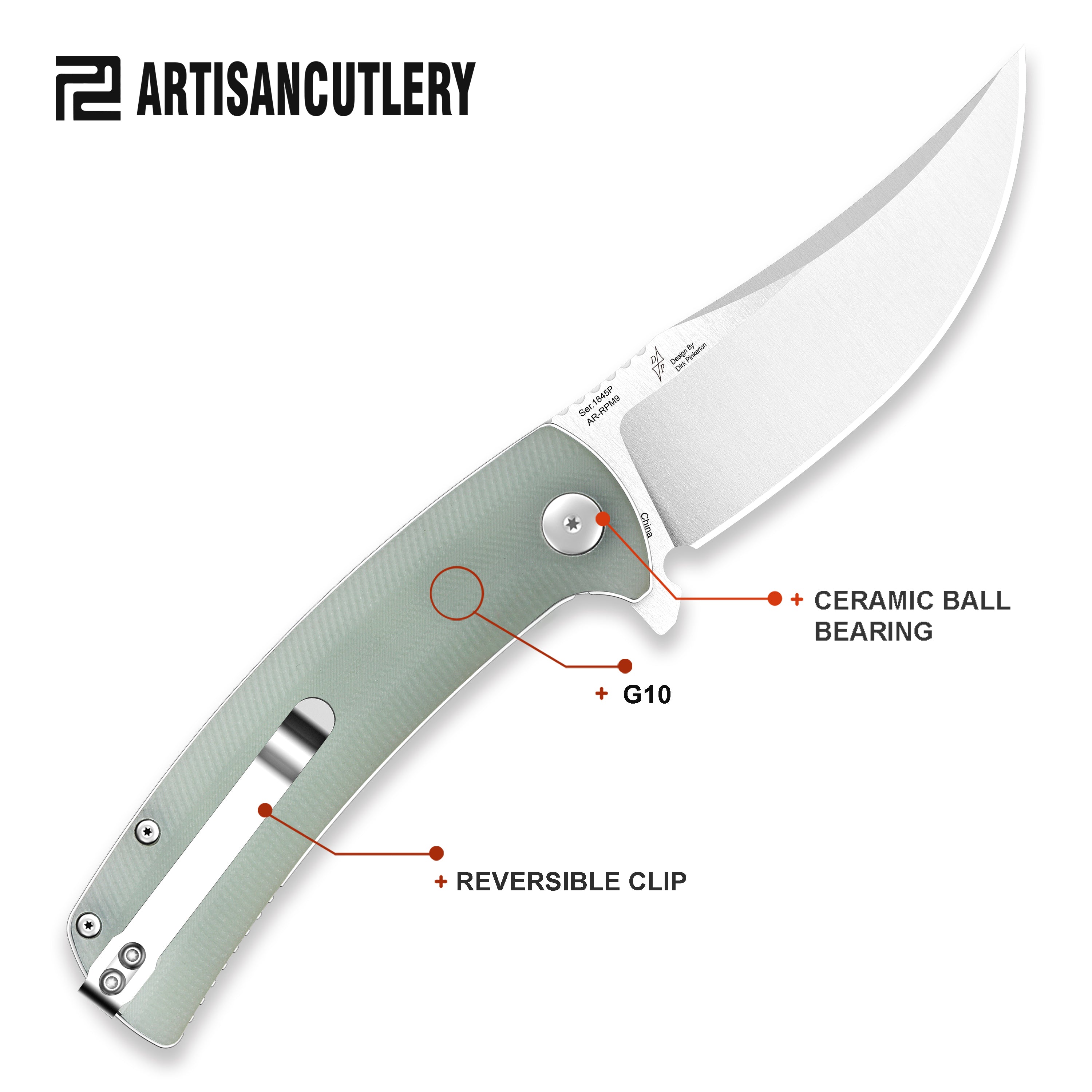 Artisan Cutlery Arroyo 1845P blade detail