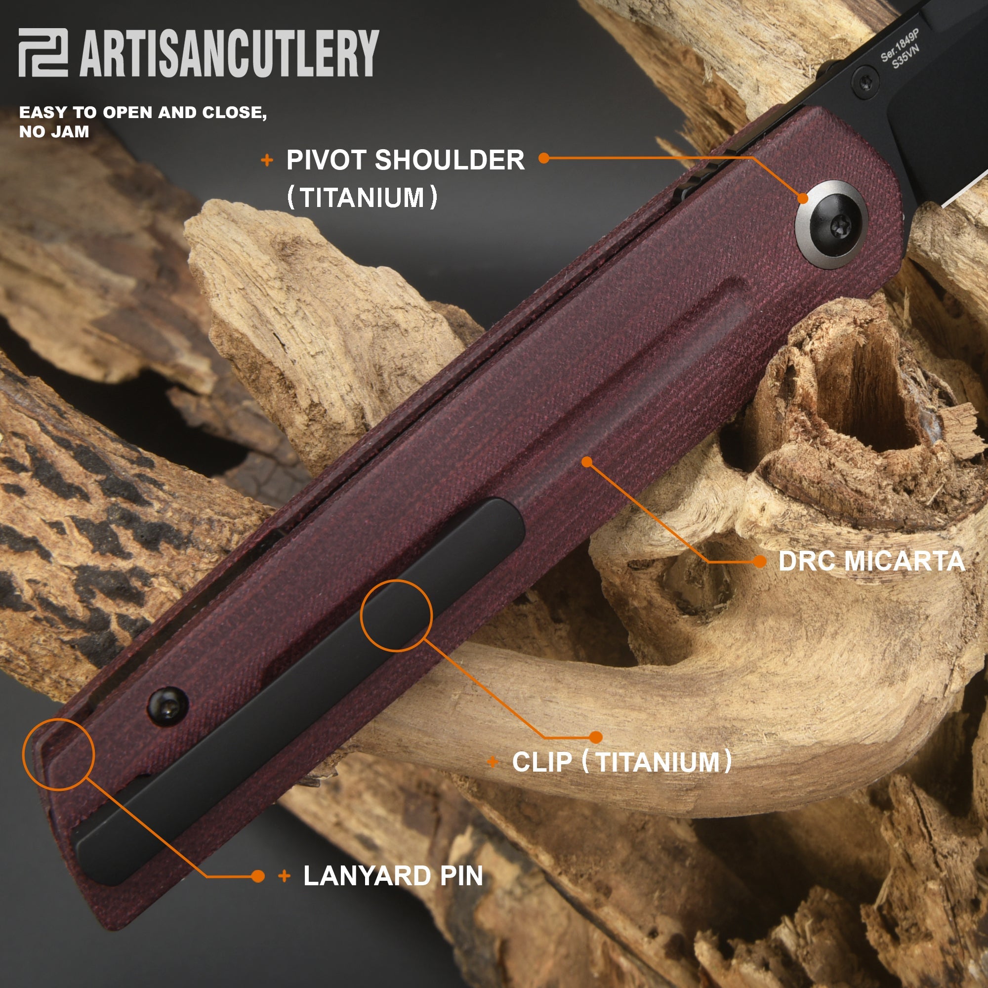 Artisan Cutlery Sirius 1849P folding knife product image