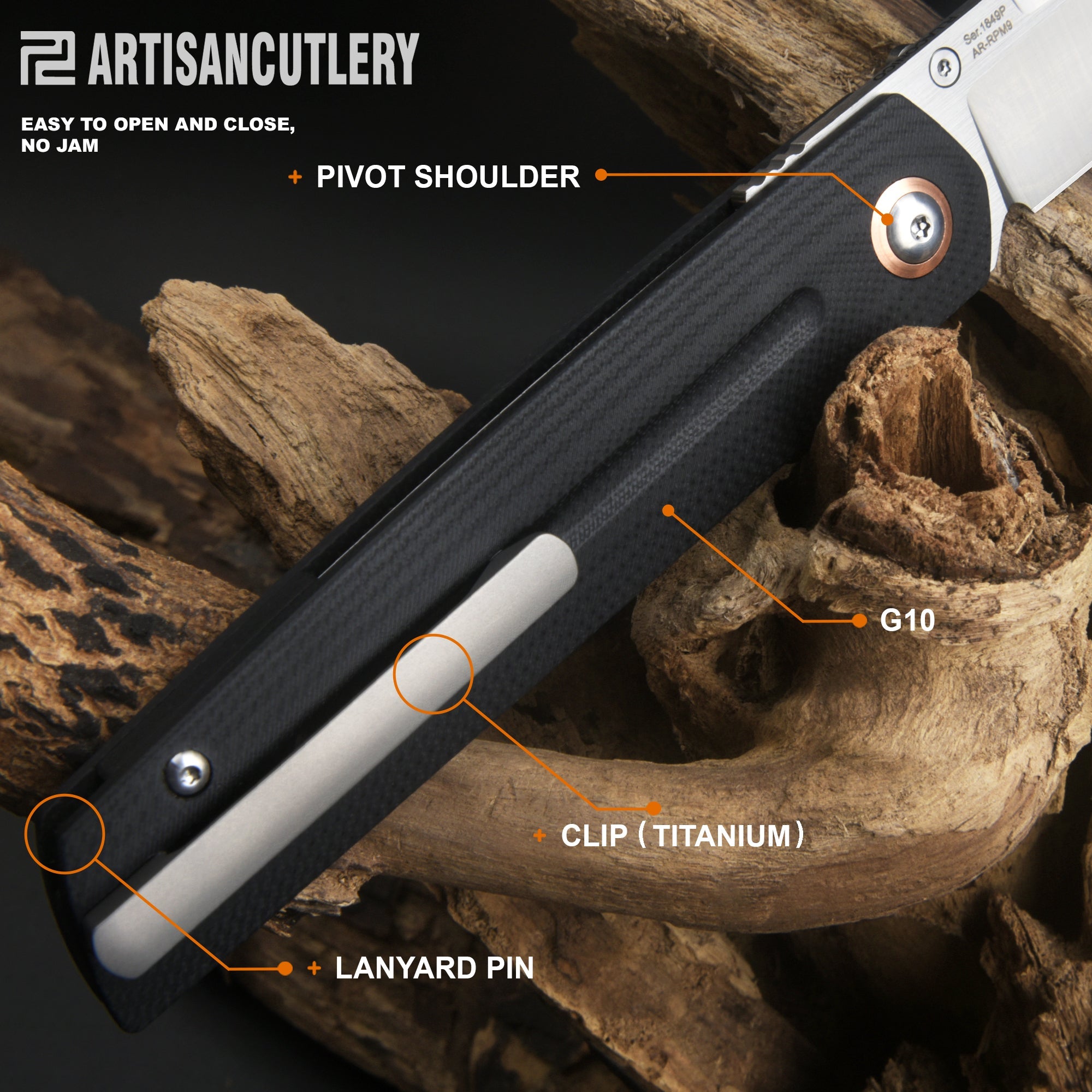 Artisan Cutlery Sirius 1849P handle detail