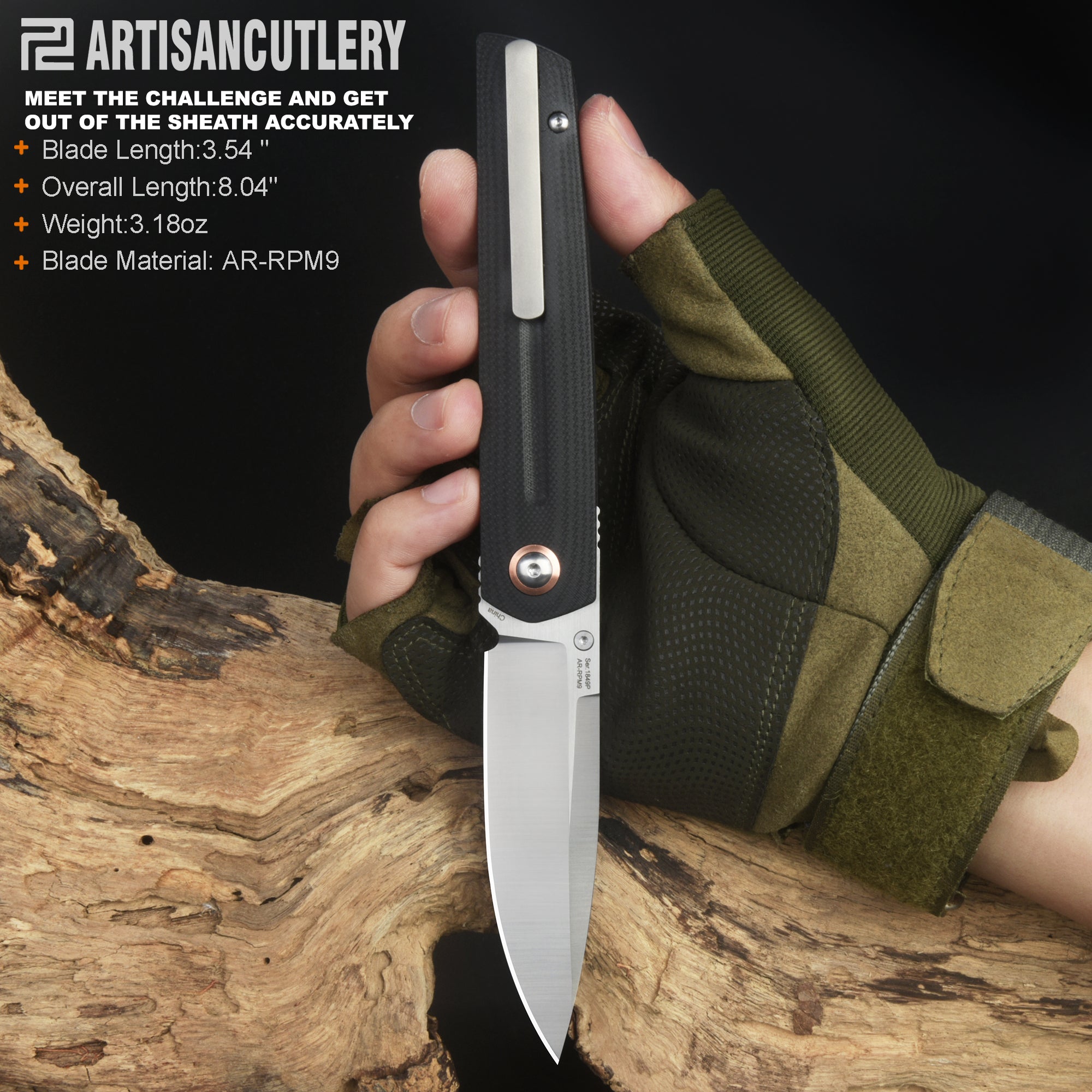 Artisan Cutlery Sirius 1849P handle close-up