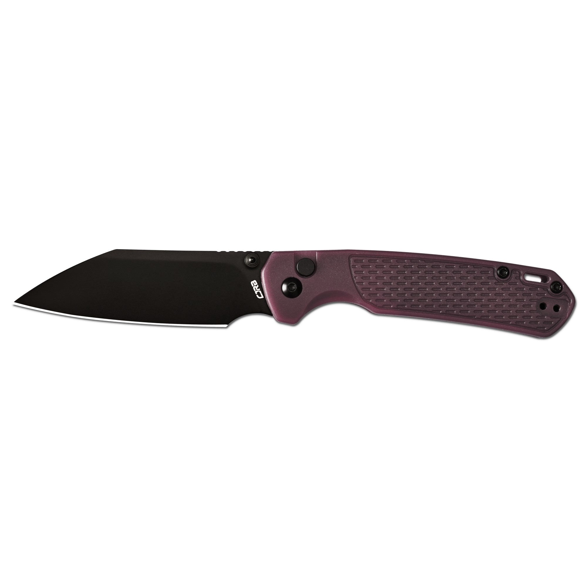CJRB Pyrite-Light Thumb Stud & Button Lock EDC Knife, Thermochromic FRN Handle (Brown to Red), 3.34'' AR-RPM9 Black PVD Coating Blade, J1945-BRD