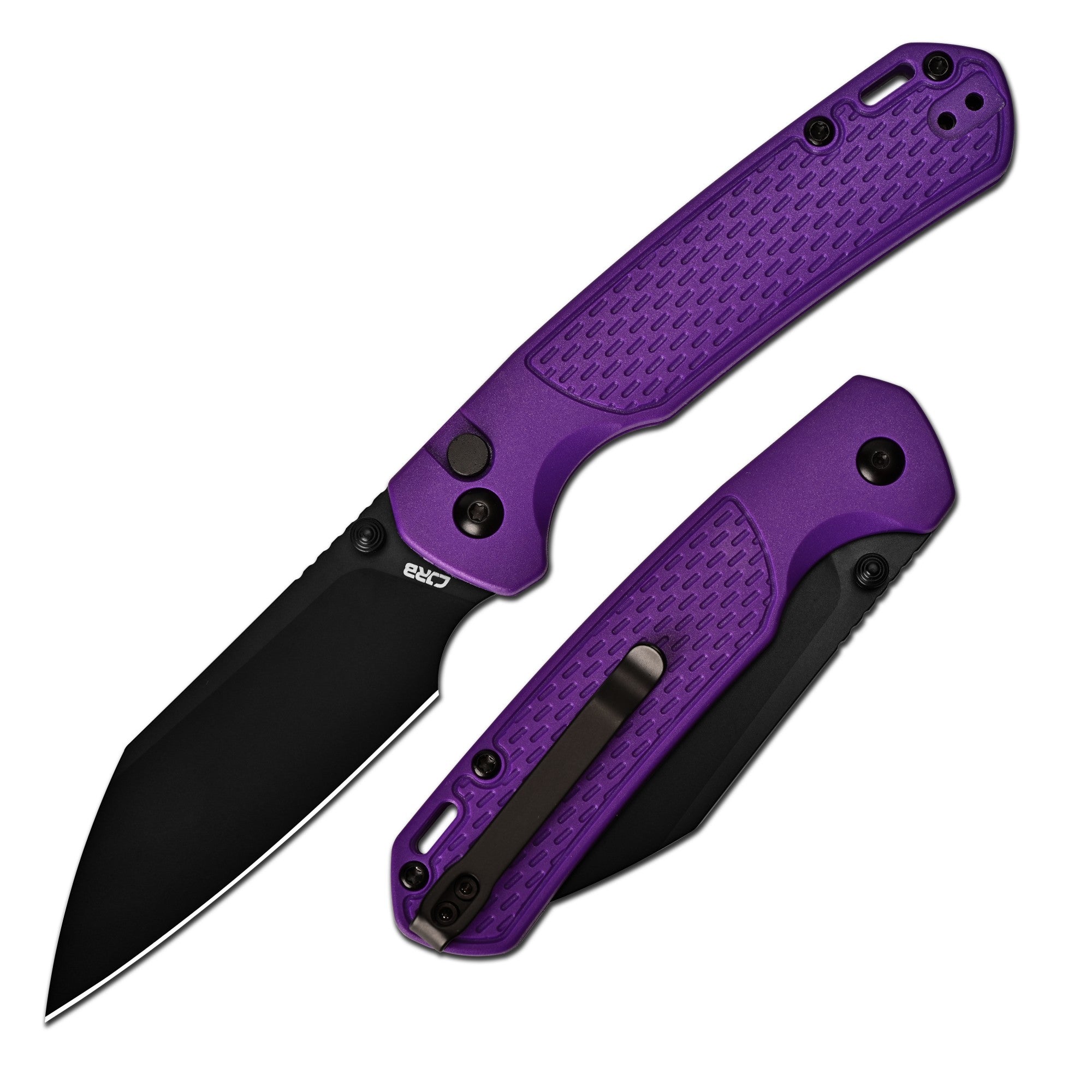 CJRB Pyrite Light J1945-BPU folding knife with black FRN handle