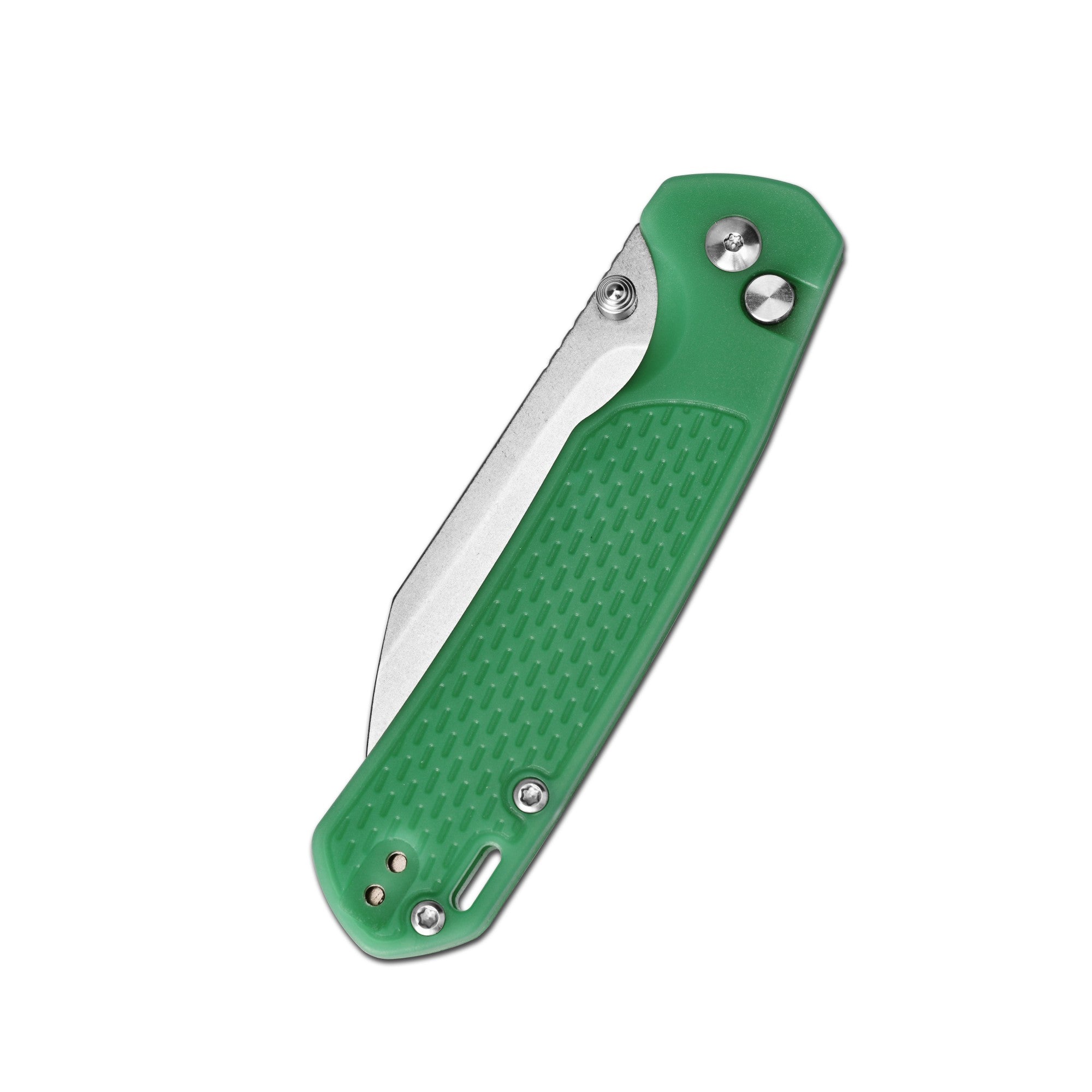 CJRB Pyrite-Light Thumb Stud & Button Lock EDC Knife, Thermochromic FRN Handle (Dark Green to Light Green), 3.34'' AR-RPM9 Stonewashed Blade, J1945-DLG