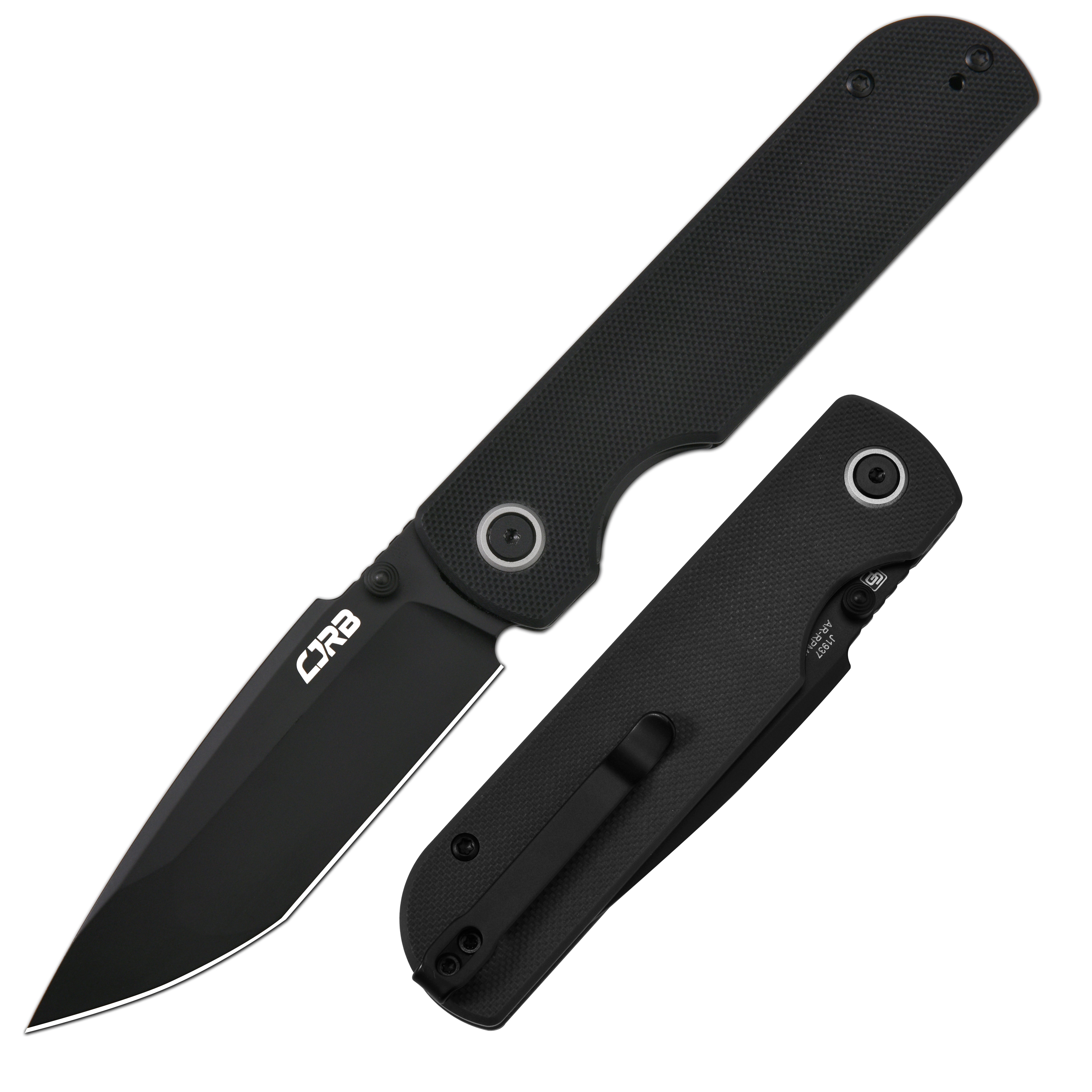 CJRB Nova J1937-BBK folding knife with black G10 handle