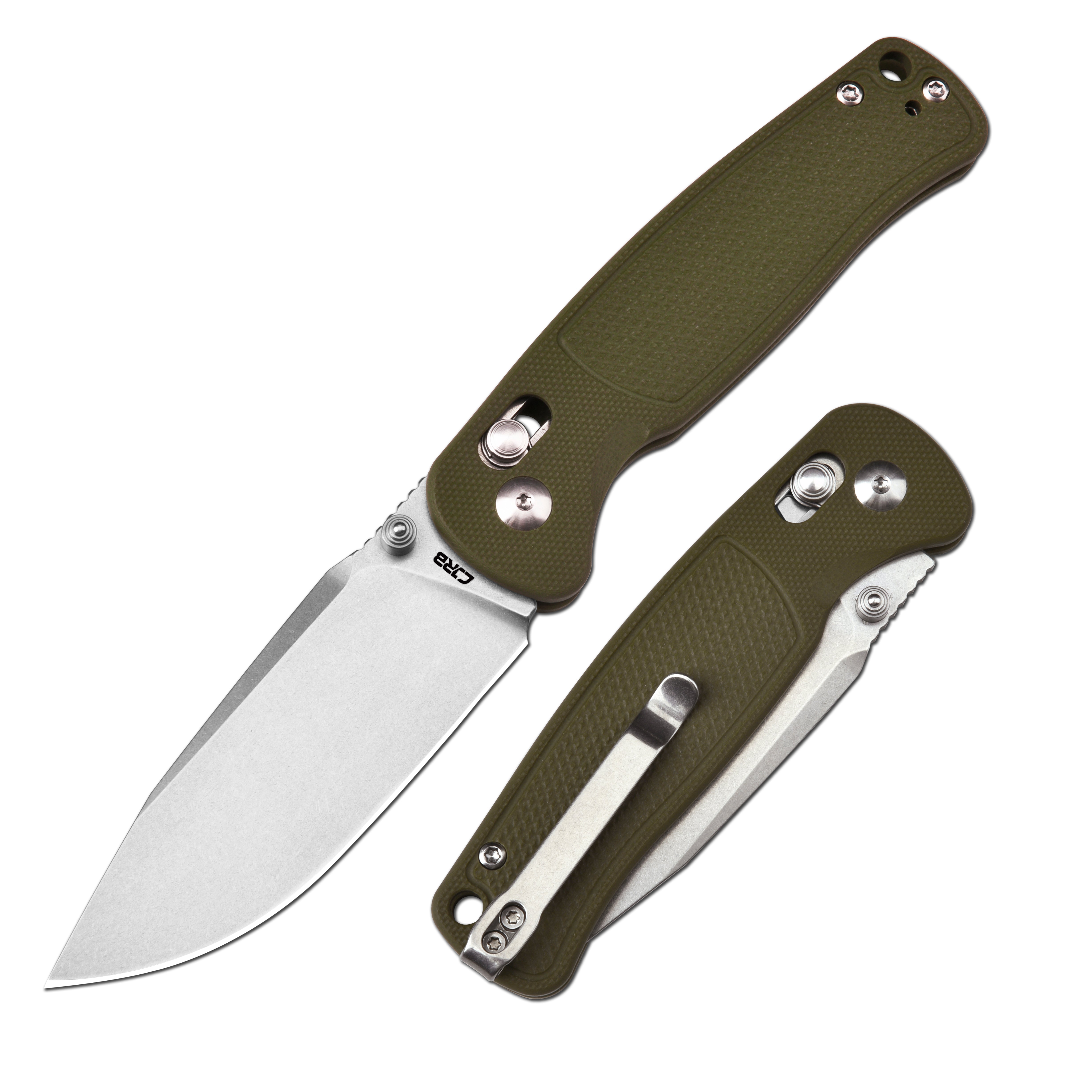 CJRB Shale J1943-GN folding knife with green G10 handle