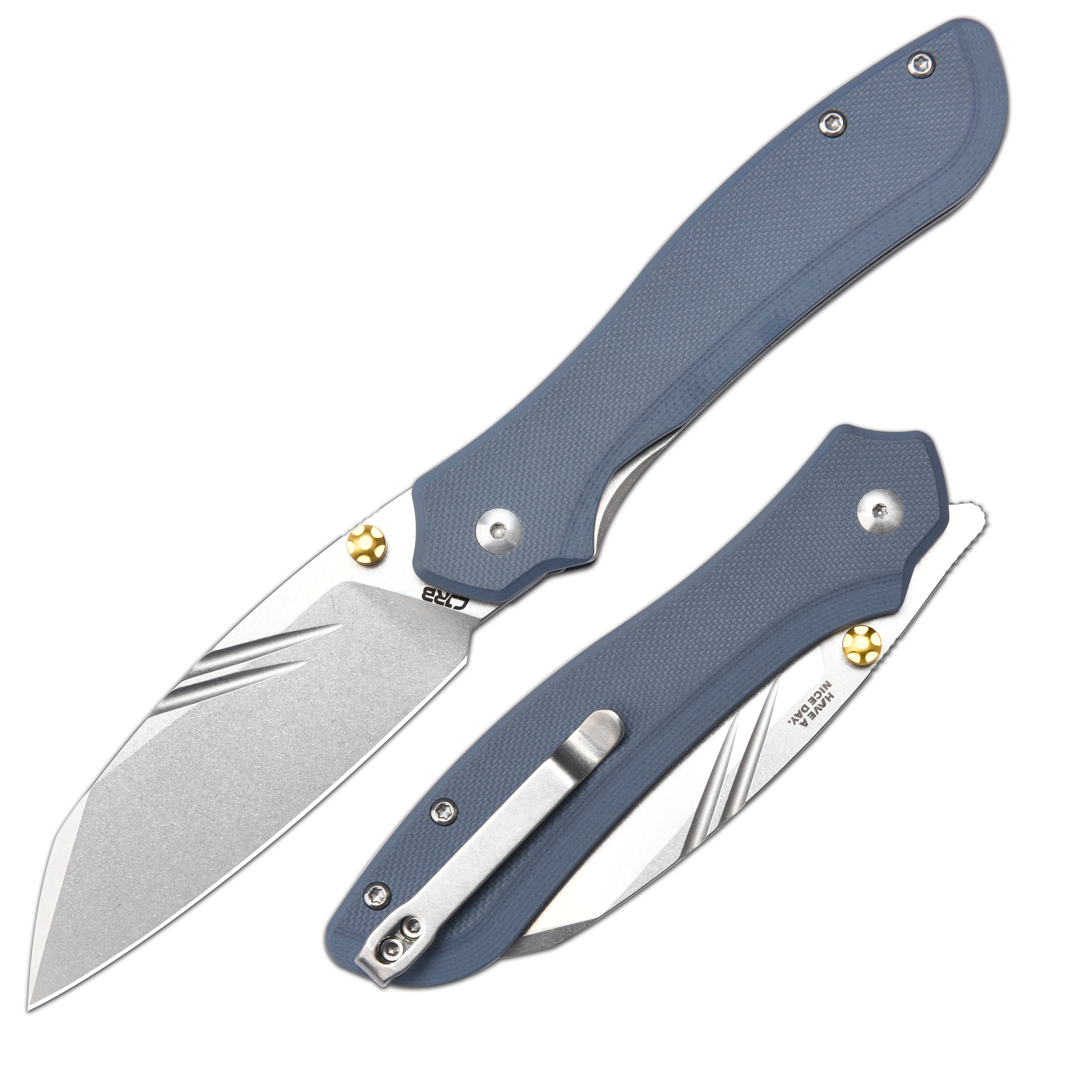 CJRB Fugly J1957-GY folding knife with gray G10 handle