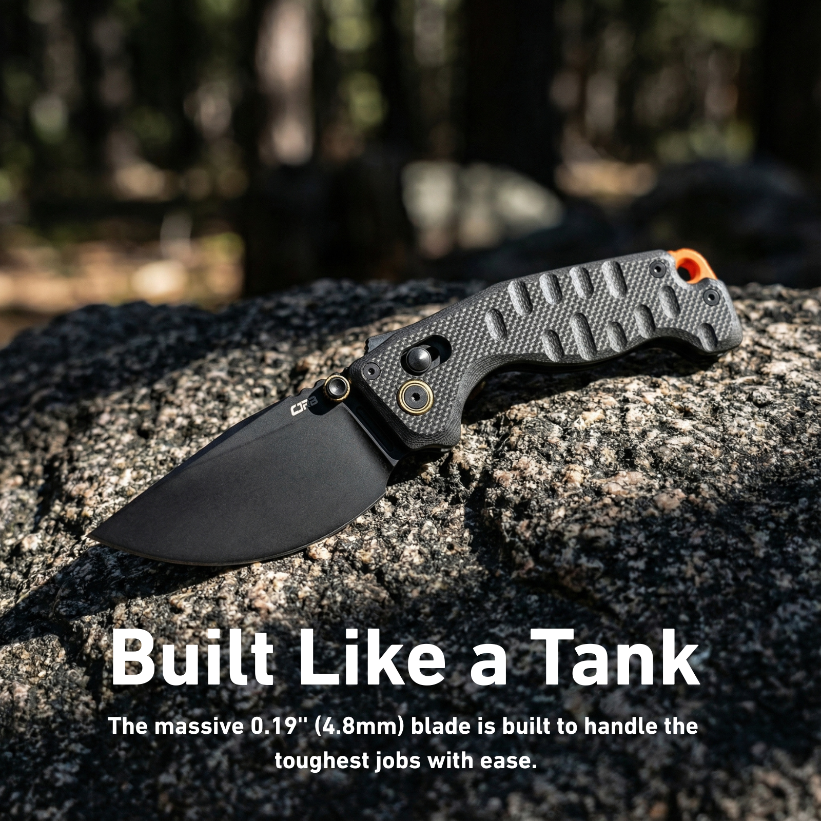 CJRB Doubletap J1970-BBK folding knife with black G10 handle
