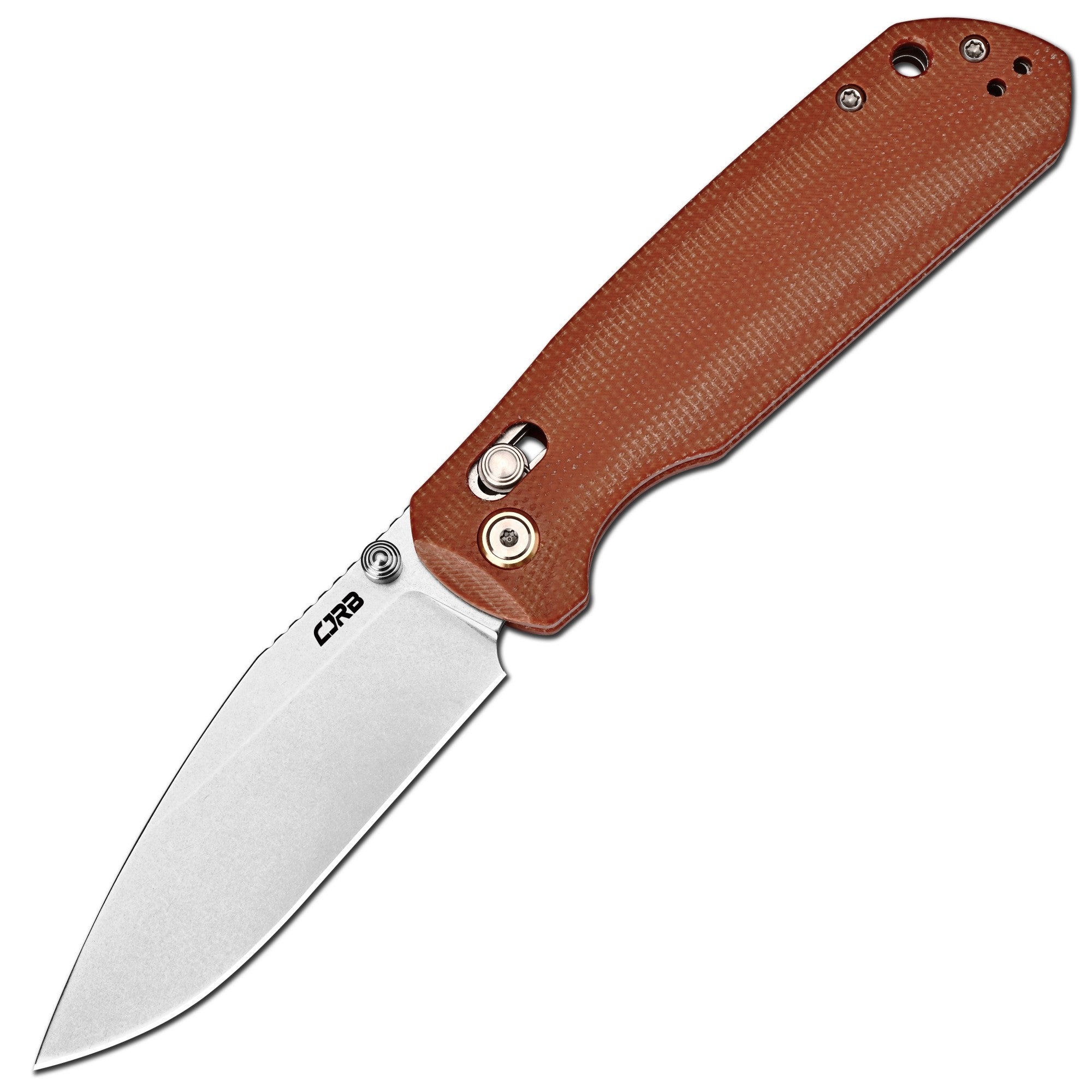 CJRB Mega Maximal J1954L-BN folding knife with 3.43-inch AR-RPM9 stone wash blade
