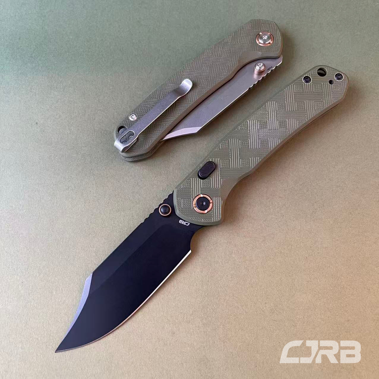 CJRB Bowie Pyrite J1942X AR-RPM9 Steel G10 Handle Folding Knives(Prototype)