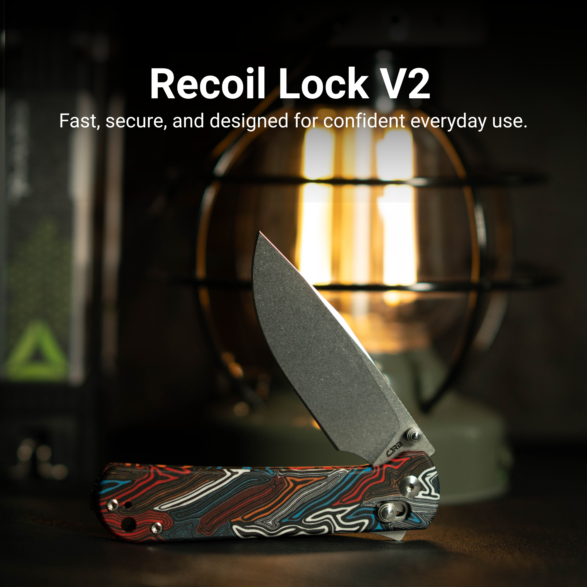 CJRB Bolt Recoil Lock V2 & Thumb Stud G-Mascus Handle (3.25'' Stone Wash AR-RPM9 Blade) J1960-FB (Exclusive)