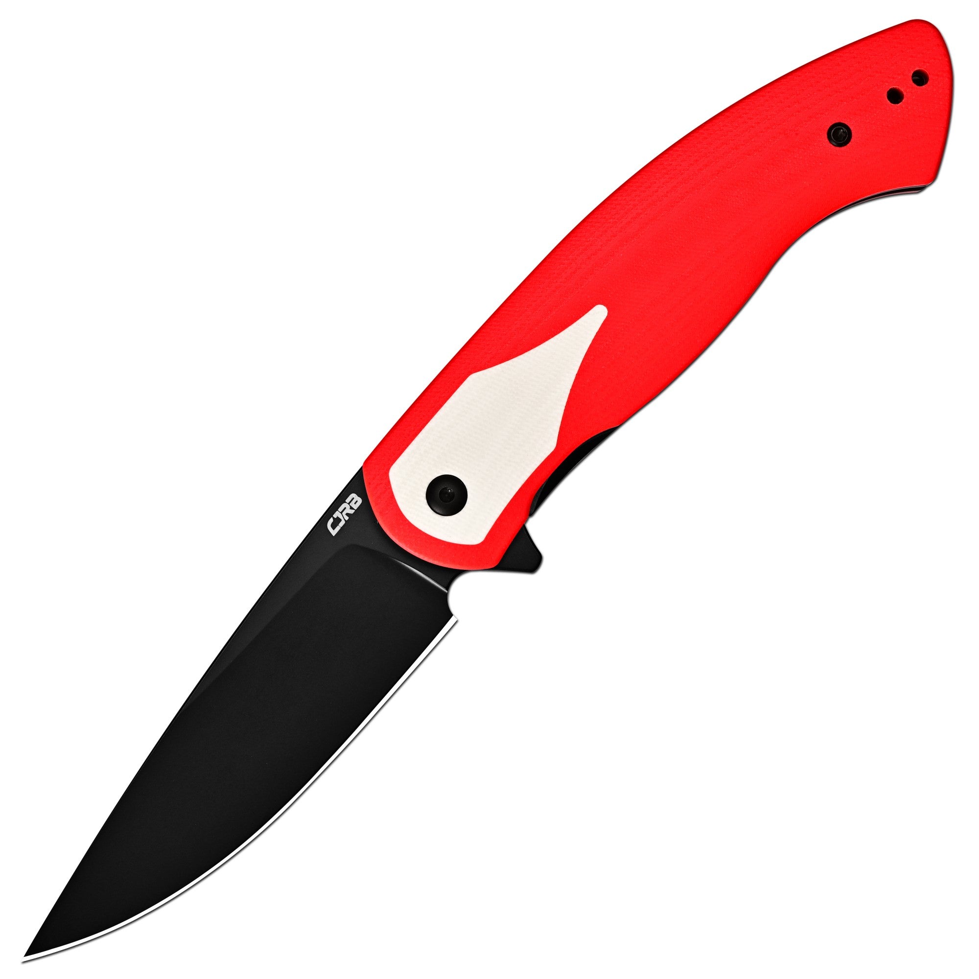CJRB Rodayo J1972-RWH red G10 folding knife with black PVD AR-RPM9 blade
