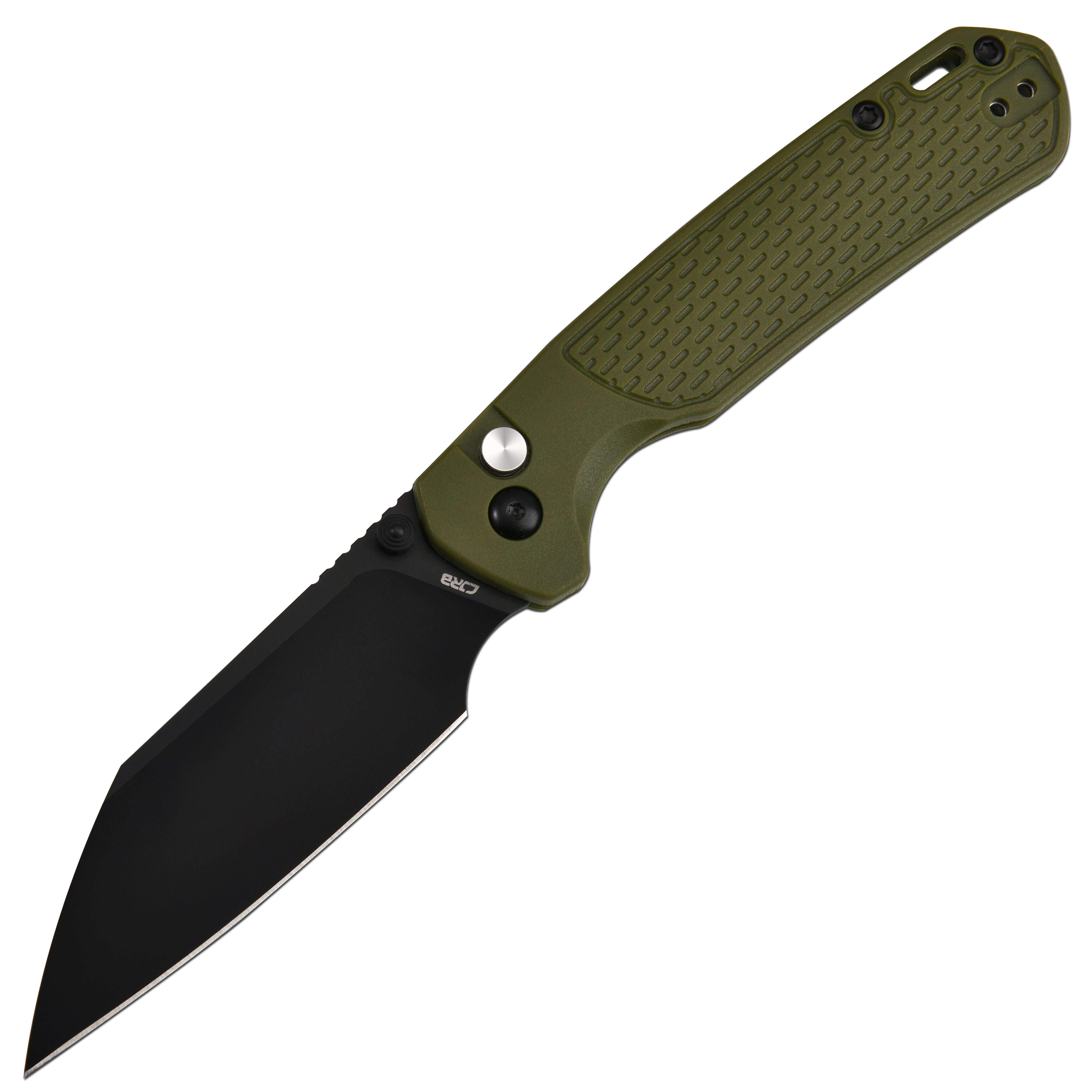 CJRB Pyrite-Light J1945-BGN folding knife with black PVD AR-RPM9 blade