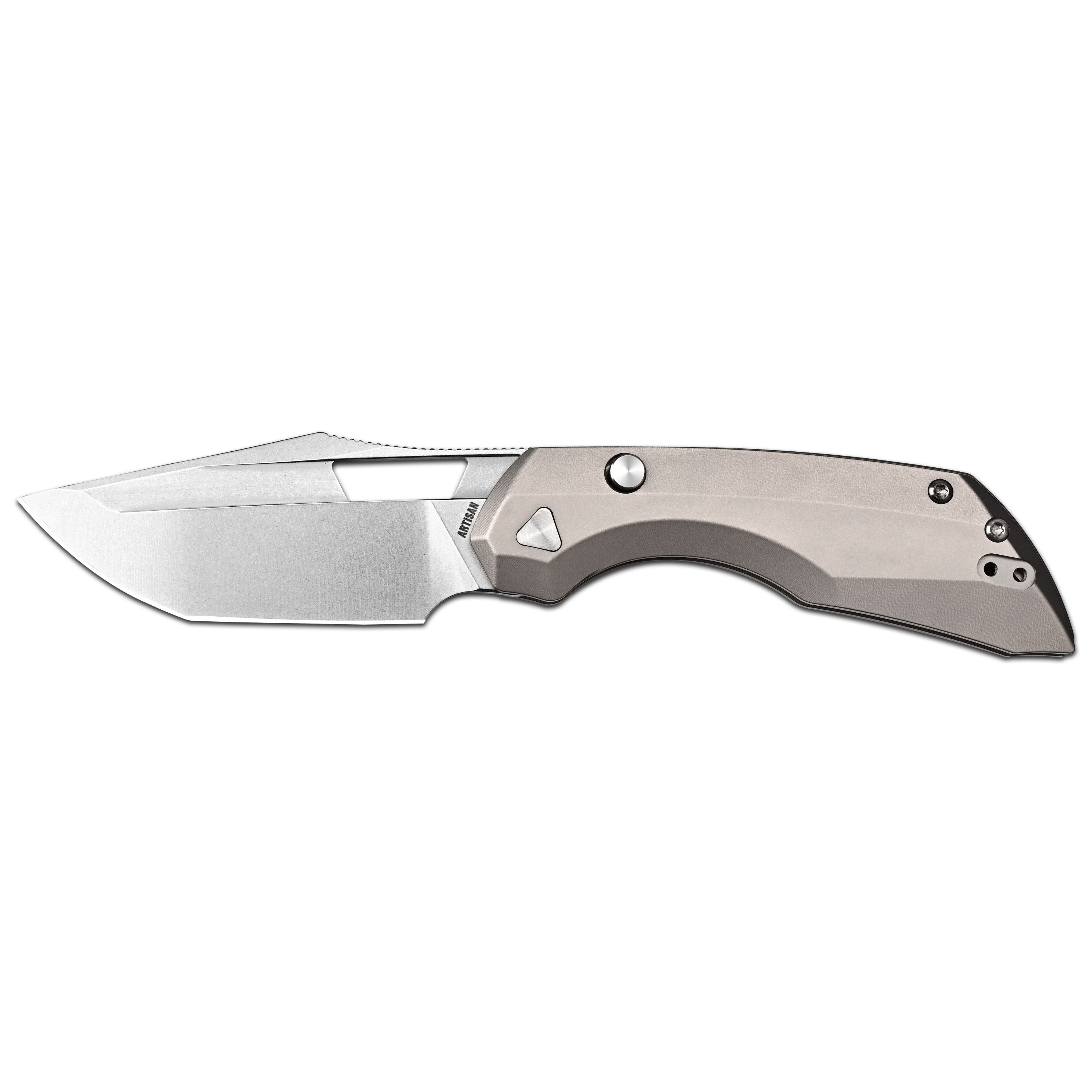 Artisan Cutlery Mousebird Thumb Hole Top Liner Lock EDC Knife Titanium Handle Titanium Clip(3'' CPM S35VN Stone Wash Blade ) 1889G-GY