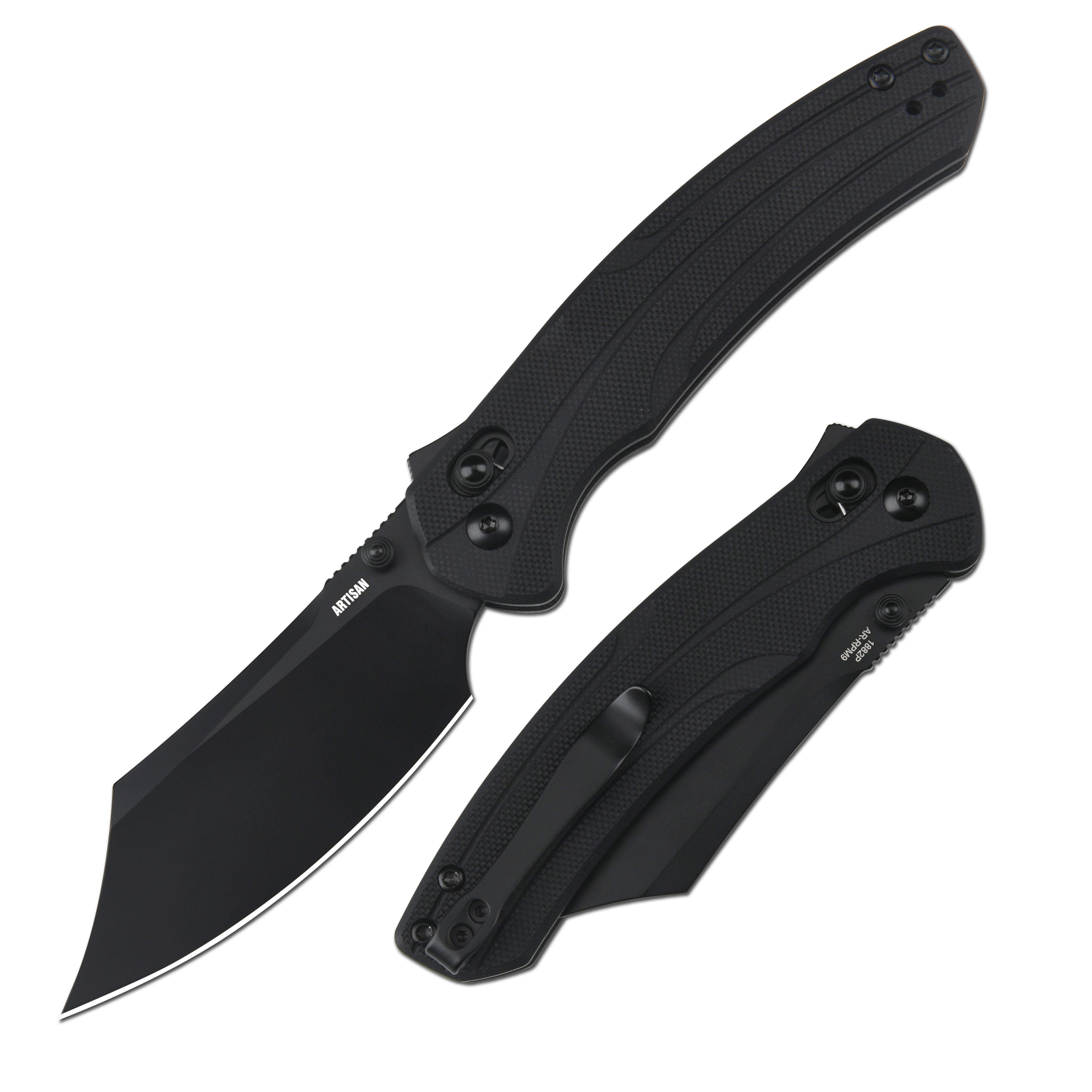 Artisan Cutlery Simoon 1882P folding knife with black G10 handle