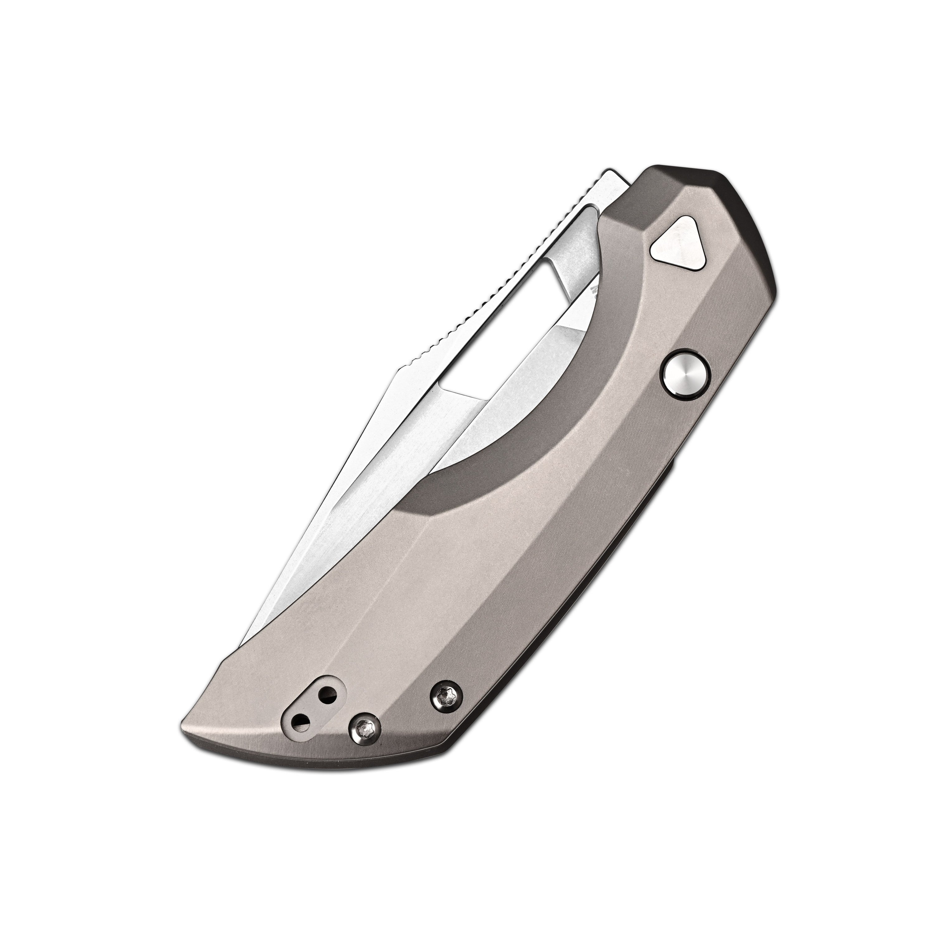 Artisan Cutlery Mousebird Thumb Hole Top Liner Lock EDC Knife Titanium Handle Titanium Clip(3'' CPM S35VN Stone Wash Blade ) 1889G-GY