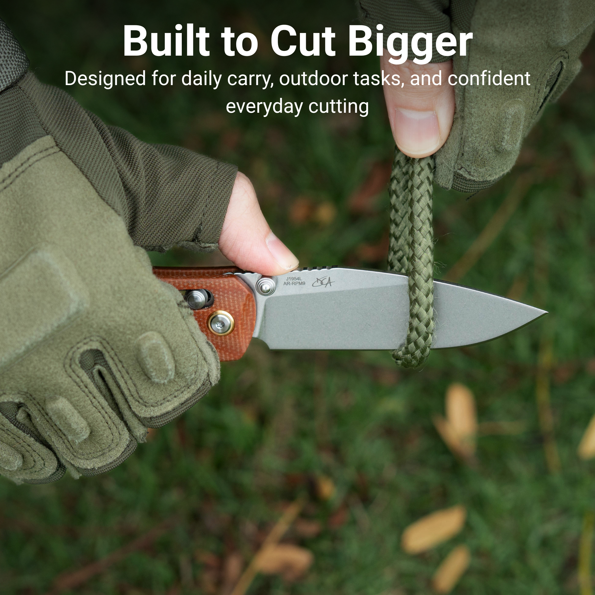 CJRB Mega Maximal J1954L-BN folding knife side view