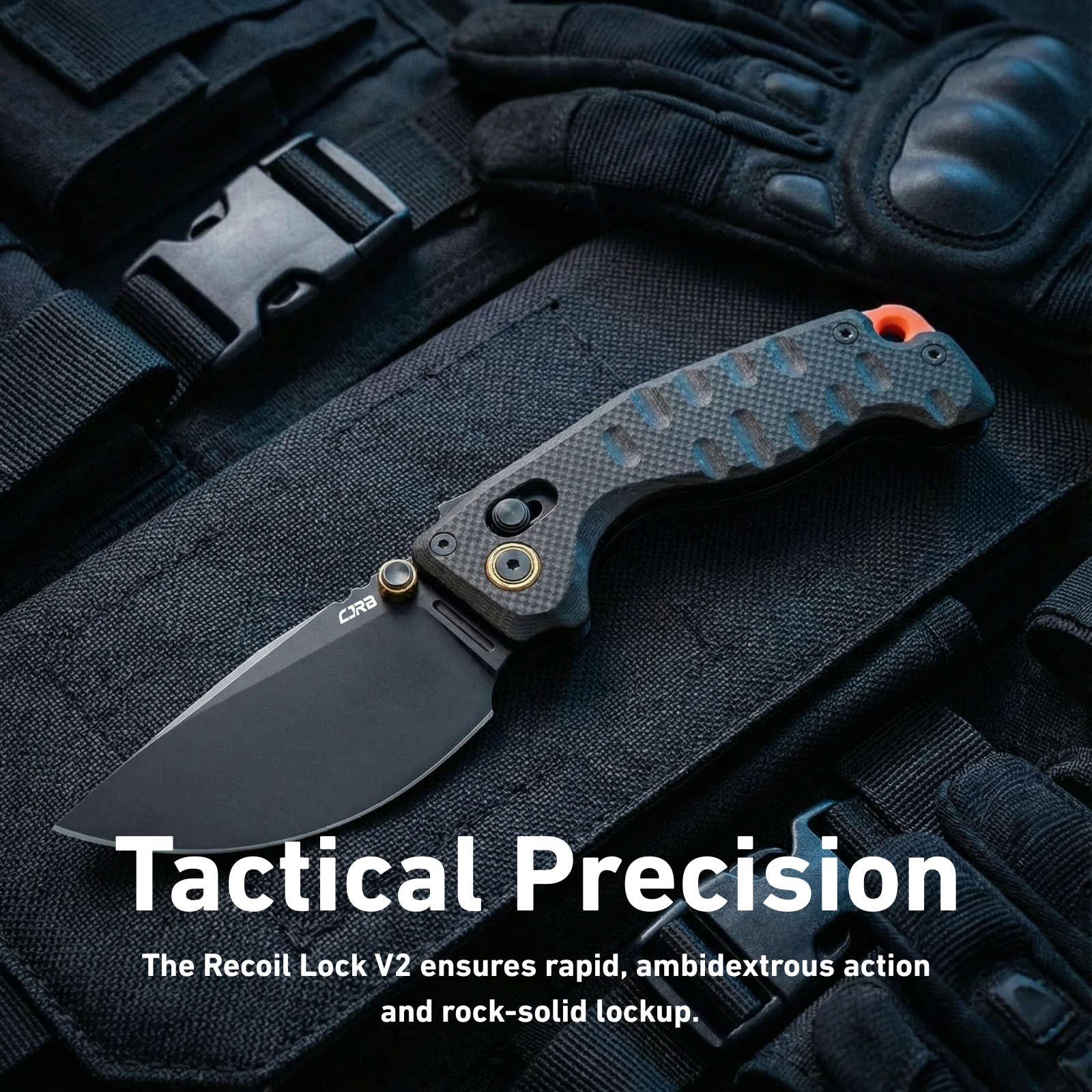 CJRB Doubletap J1970-BBK folding knife side view