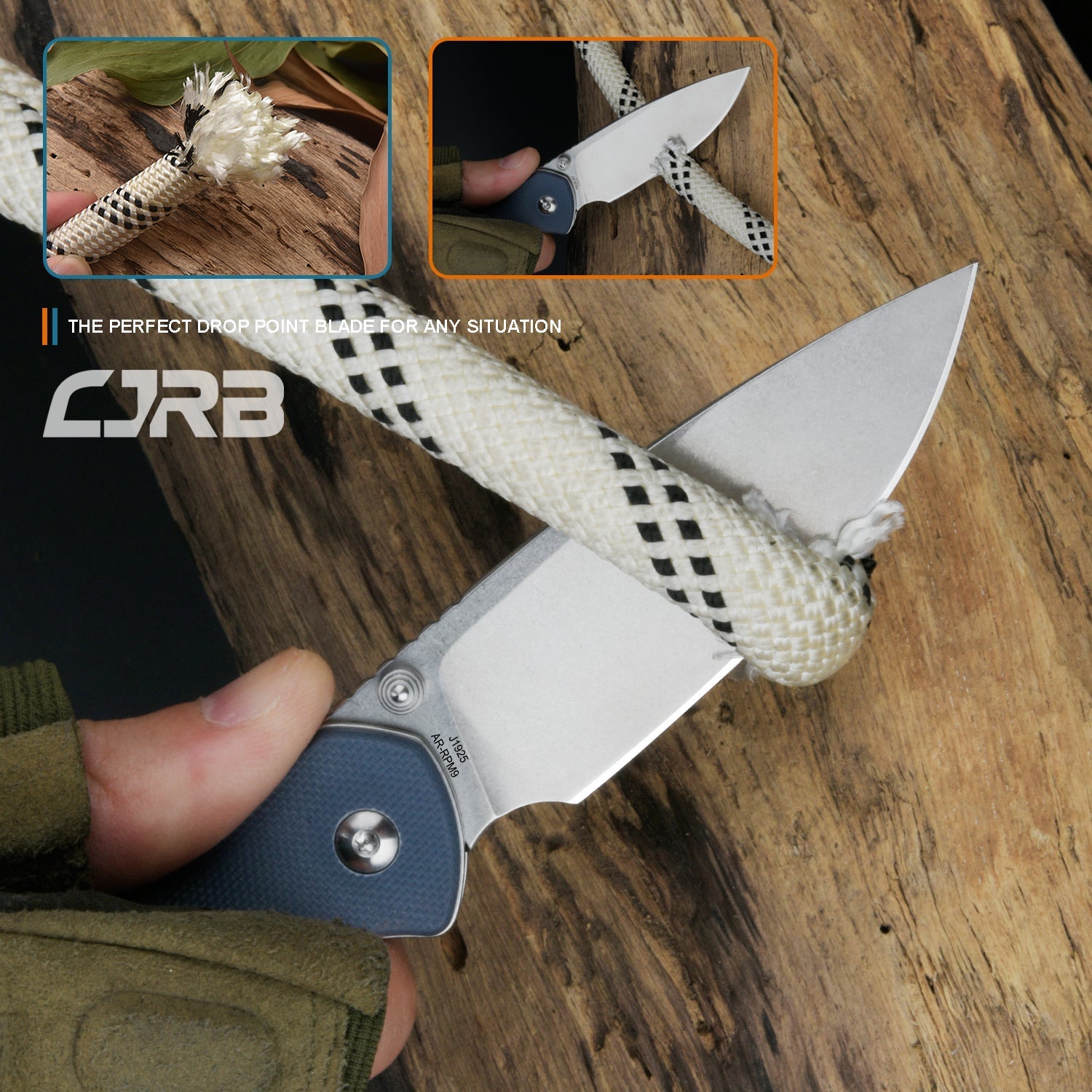 CJRB Pyrite J1925-GY knife detail