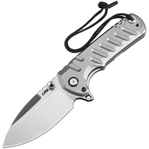 CJRB Tundra J1966G-GY folding knife with 3.78-inch CPM-S35VN stone wash blade