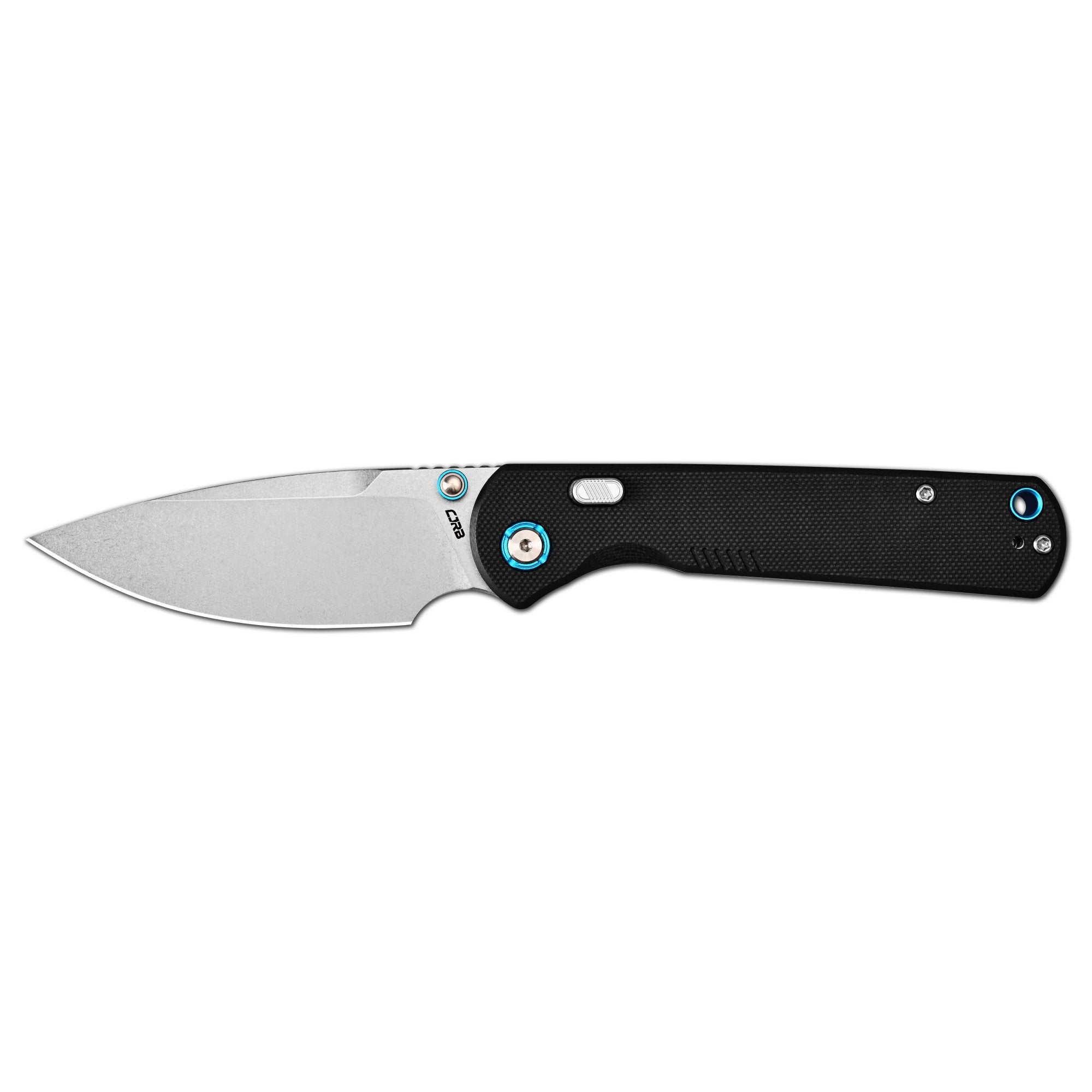 CJRB Latitude Thumb Stud & Top Liner Lock EDC Knife Black G10 Handle(3.47'' AR-RPM9 Steel Stone Wash Blade) J1975-BK