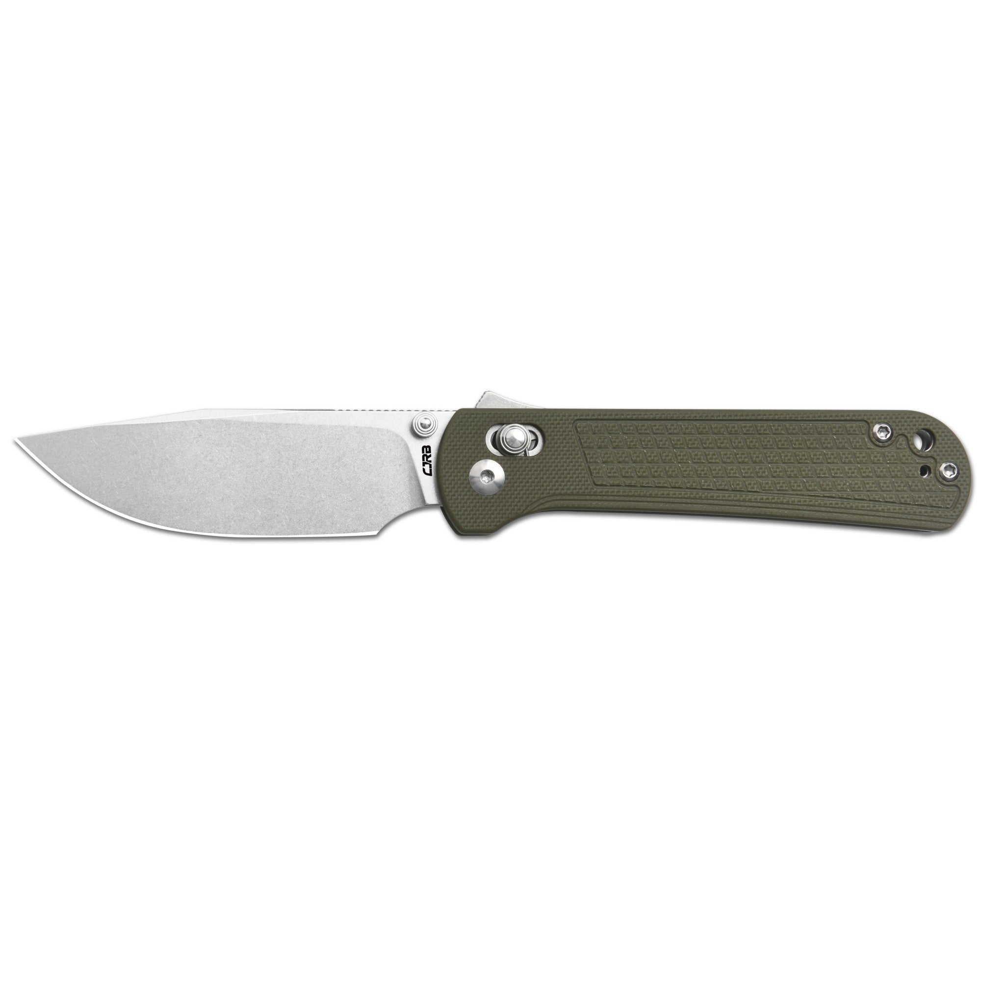 CJRB Bolt Thumb Stud & Recoil Lock V2 Folding Knife Green G10 Handle (3.25'' Stone Wash AR-RPM9 Steel Blade) J1960-GN