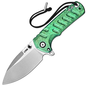 CJRB Tundra J1966G-CGN folding knife with 3.78-inch CPM-S35VN stone wash blade