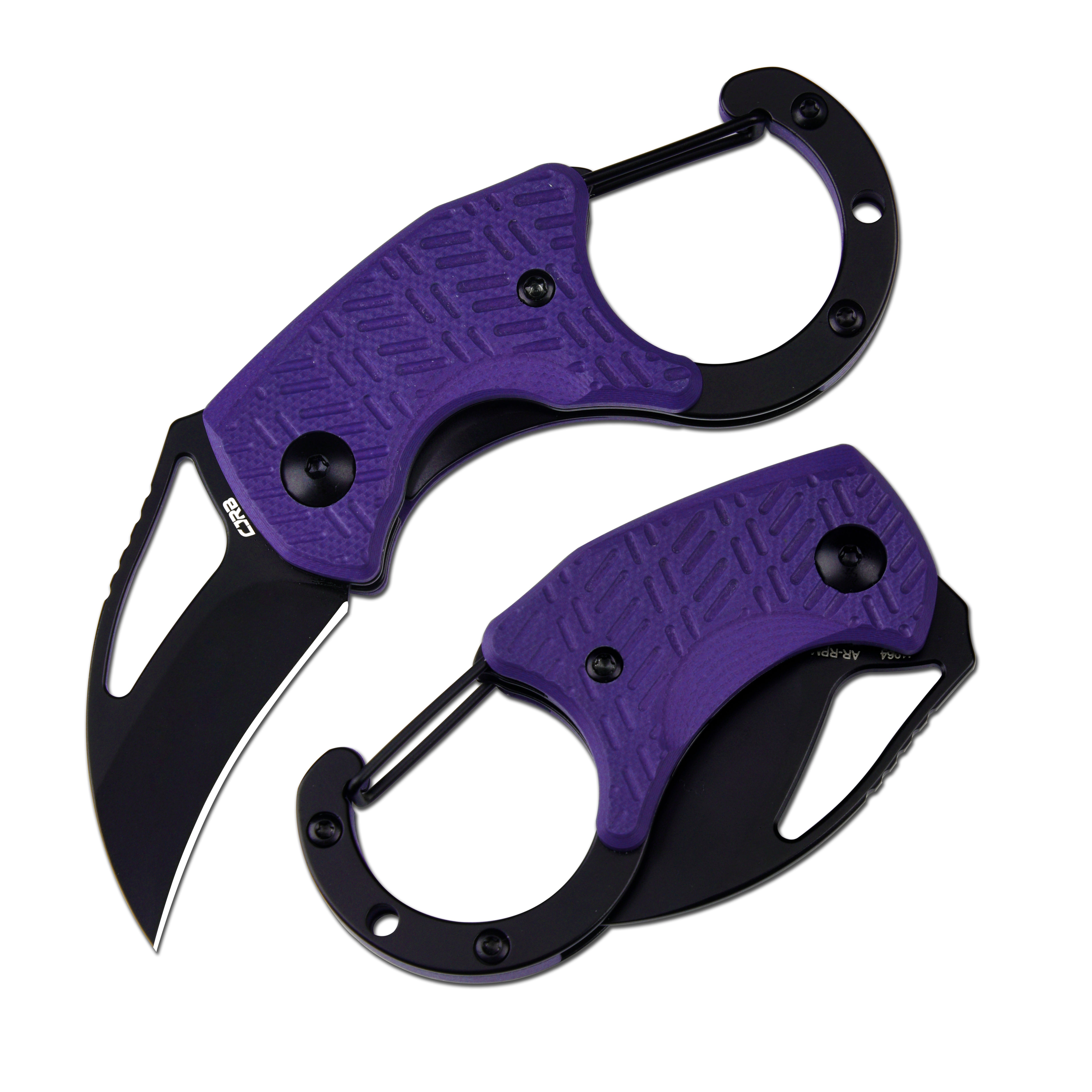 CJRB Anansi J1964-BVT folding knife with purple G10 handle
