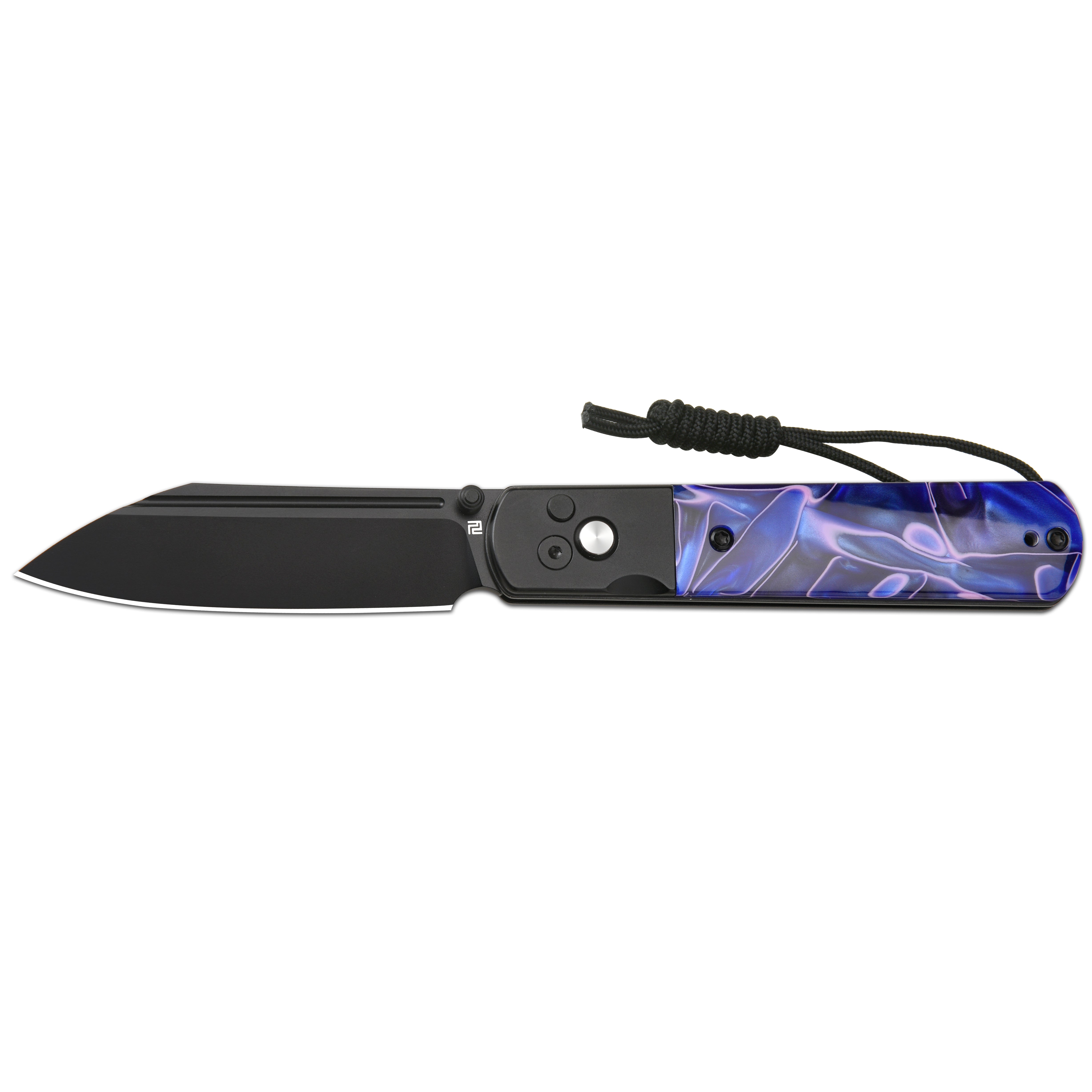 Artisan Cutlery Holm 1875P folding knife with black steel handle