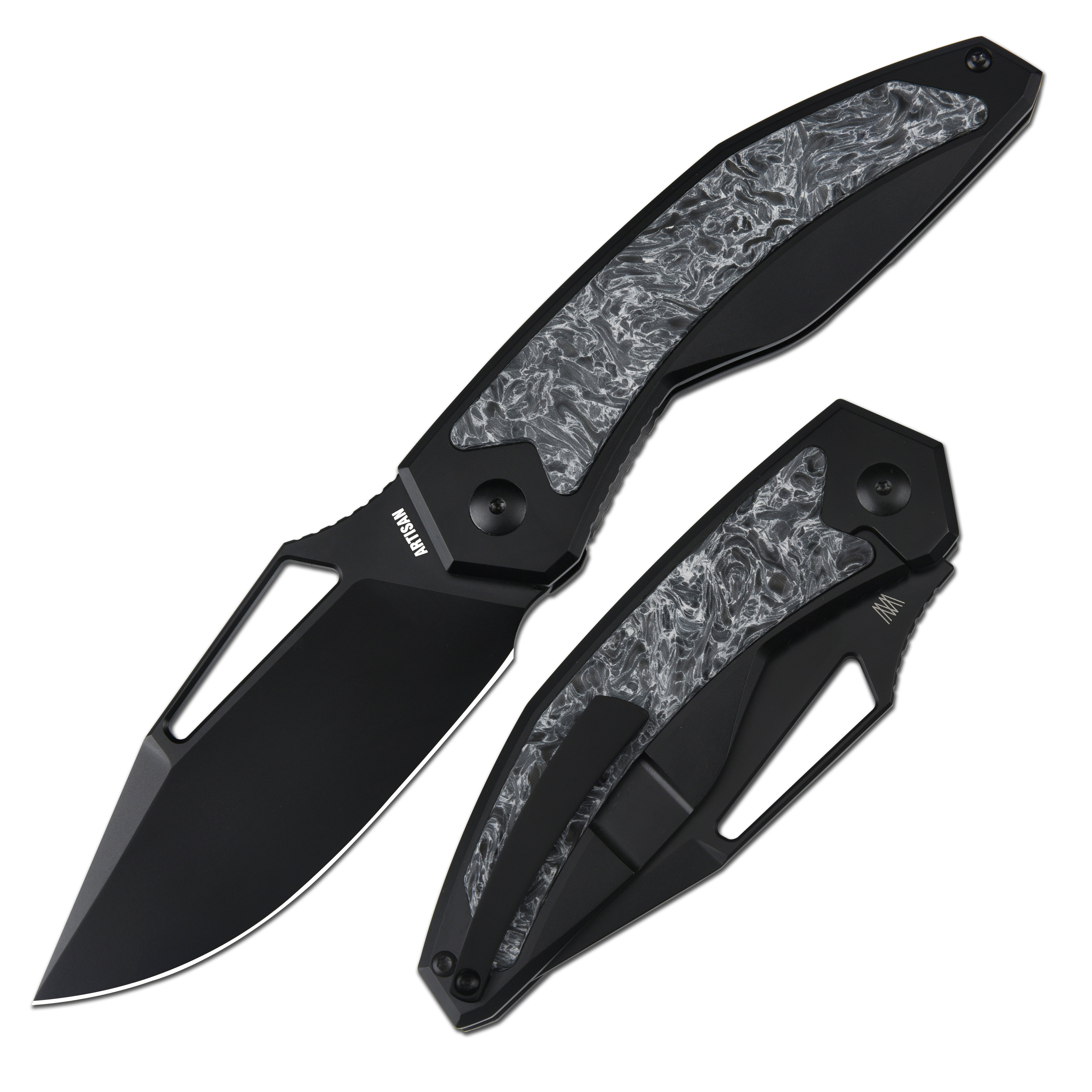 Artisan Cutlery Fragarach 1879G folding knife with Fat Carbon handle