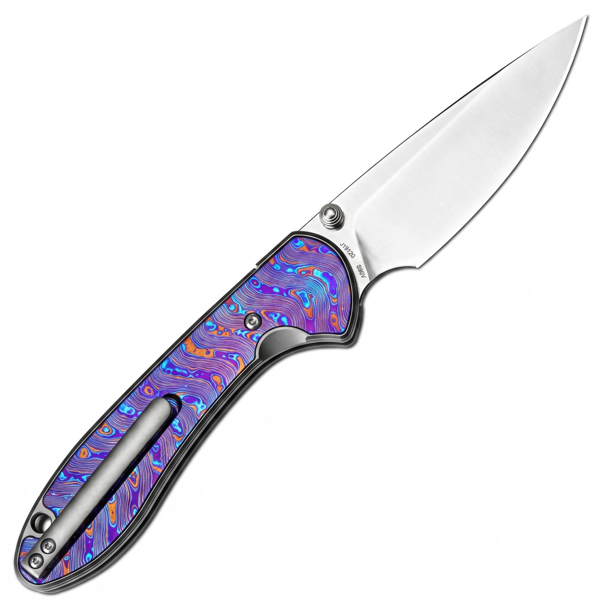 Building the Feldspar: Titanium folding knife with titanium Damascus handle