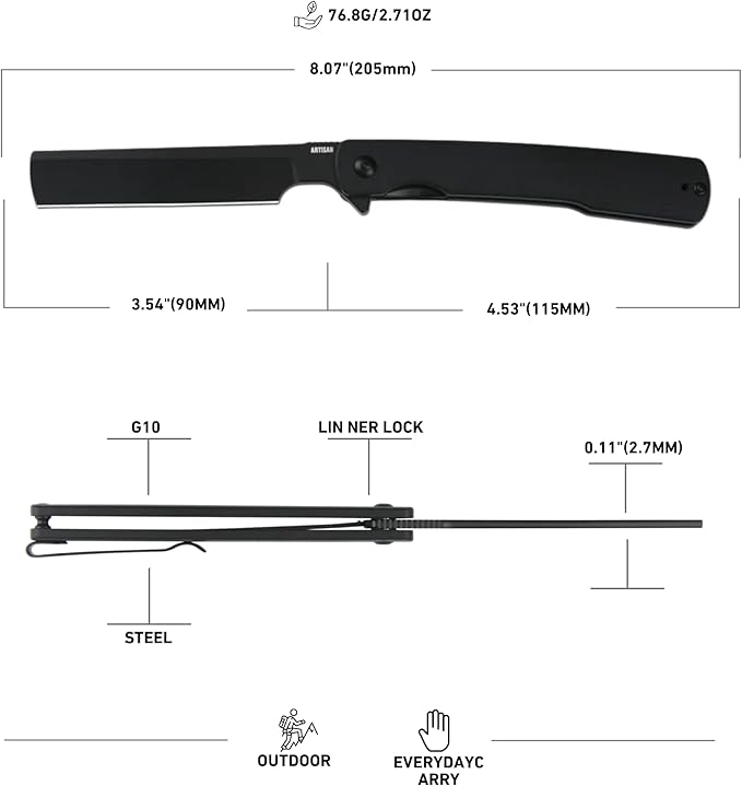 Artisan Cutlery Orthodox V2 1883P-BBK knife detail