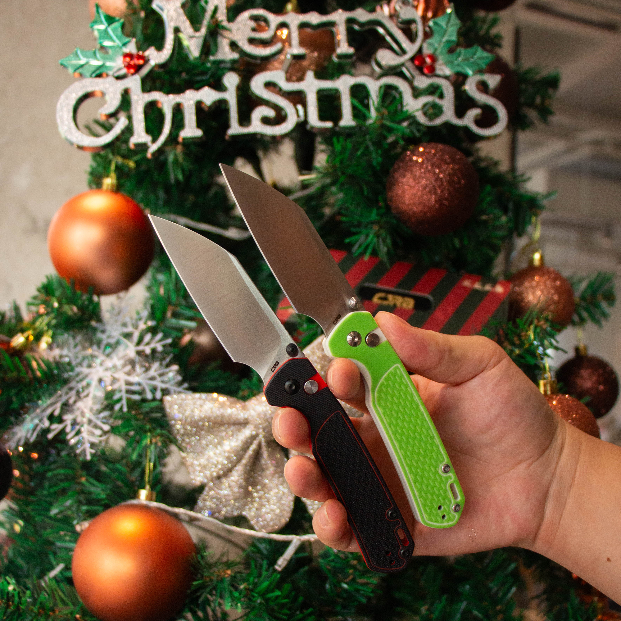 CJRB Pyrite-Light J1945 AR-RPM9 Steel G10 Handle Folding Knives (Holiday Exclusive)