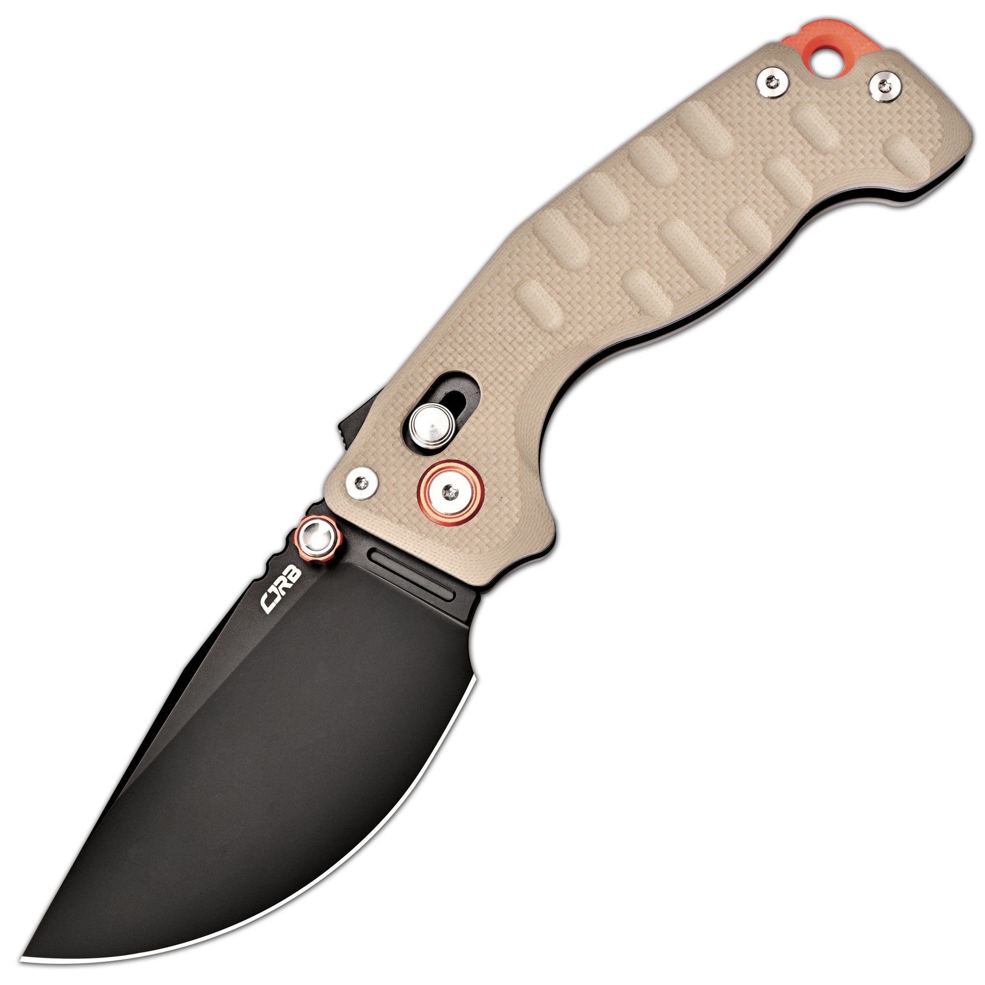 CJRB Doubletap J1970-BDE folding knife with 3.86-inch D2 black PVD blade