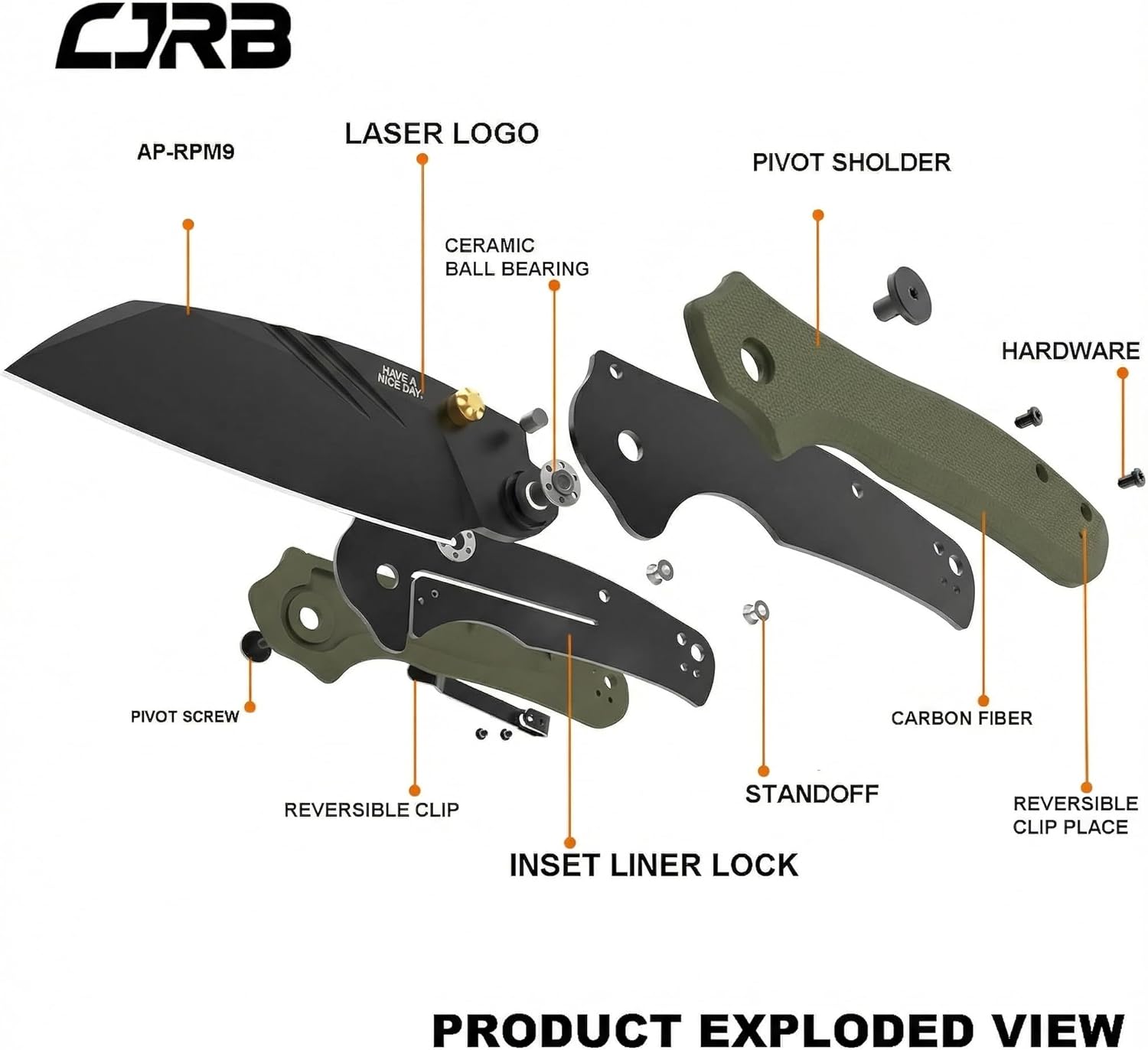CJRB Fugly J1957 knife detail