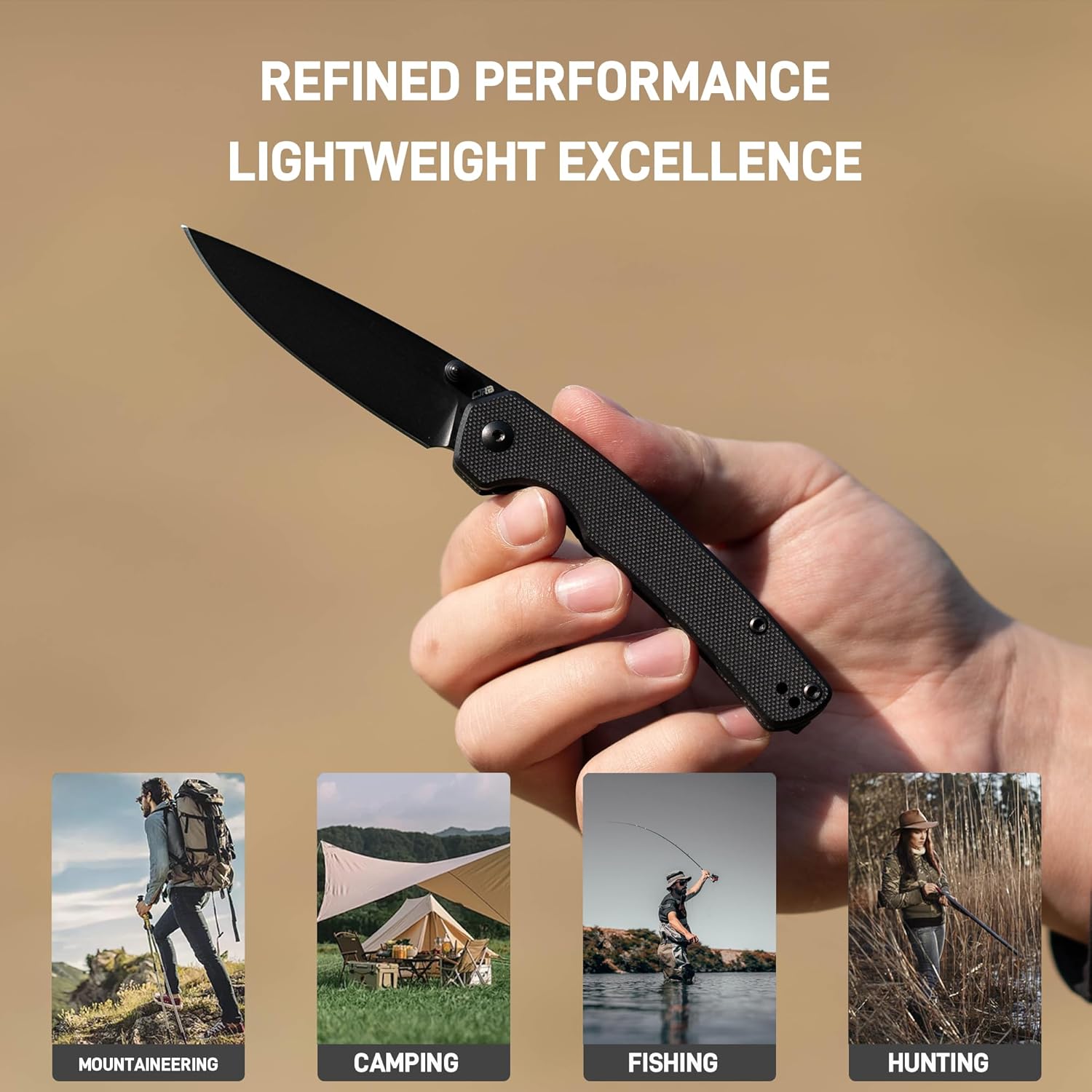 CJRB Kain J1956-BBK folding knife side view