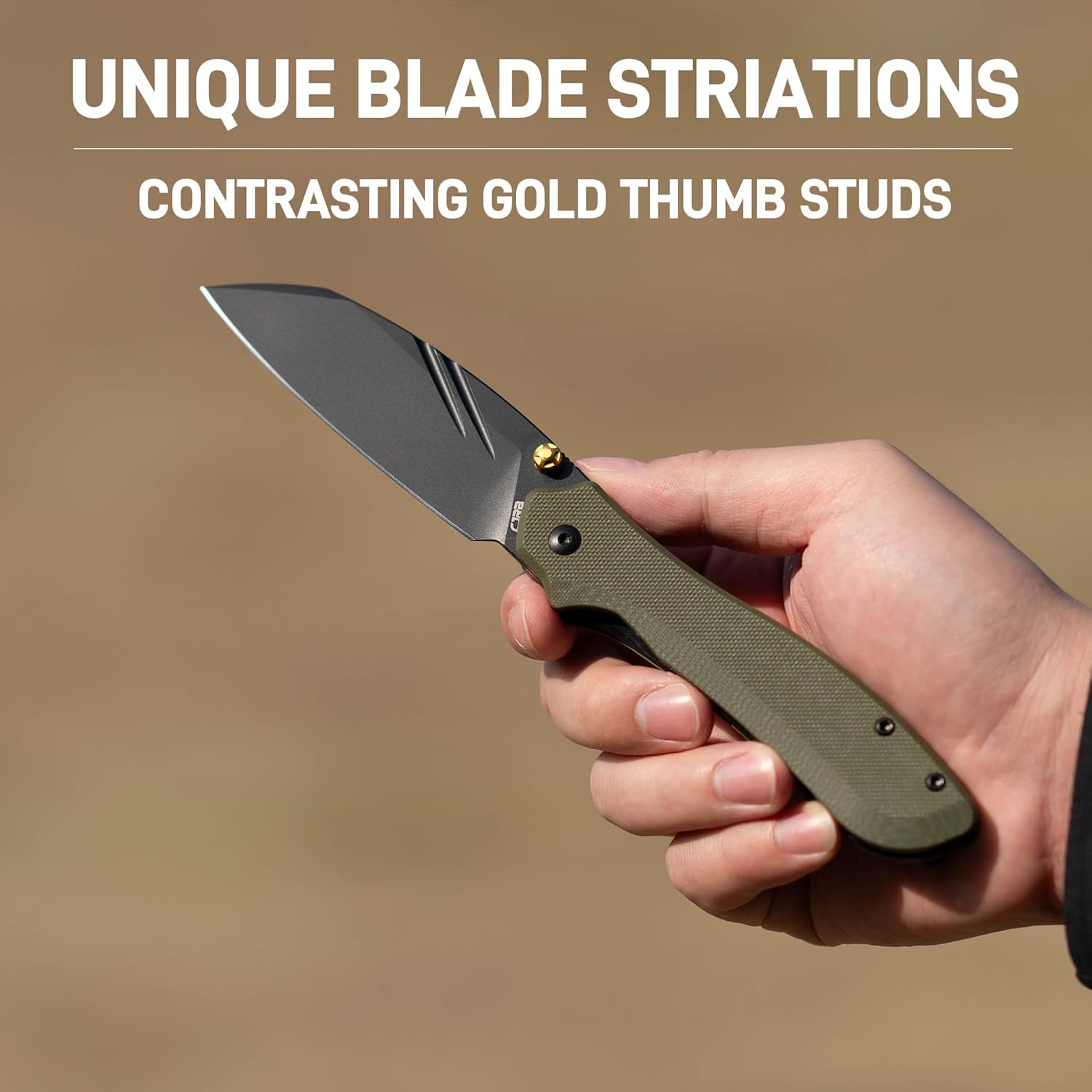 CJRB Fugly J1957 folding knife with green G10 handle