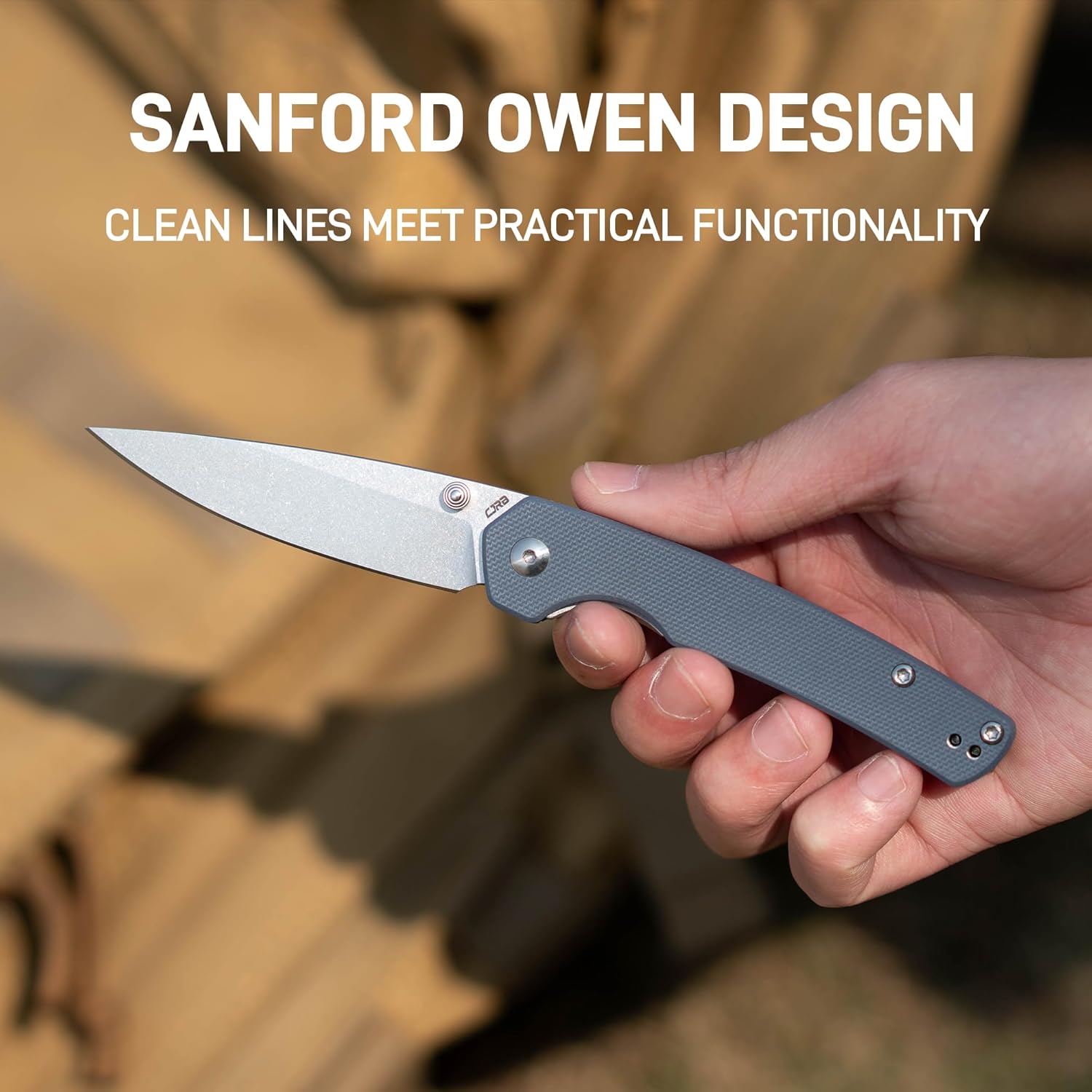 CJRB Kain J1956-GY folding knife with gray G10 handle