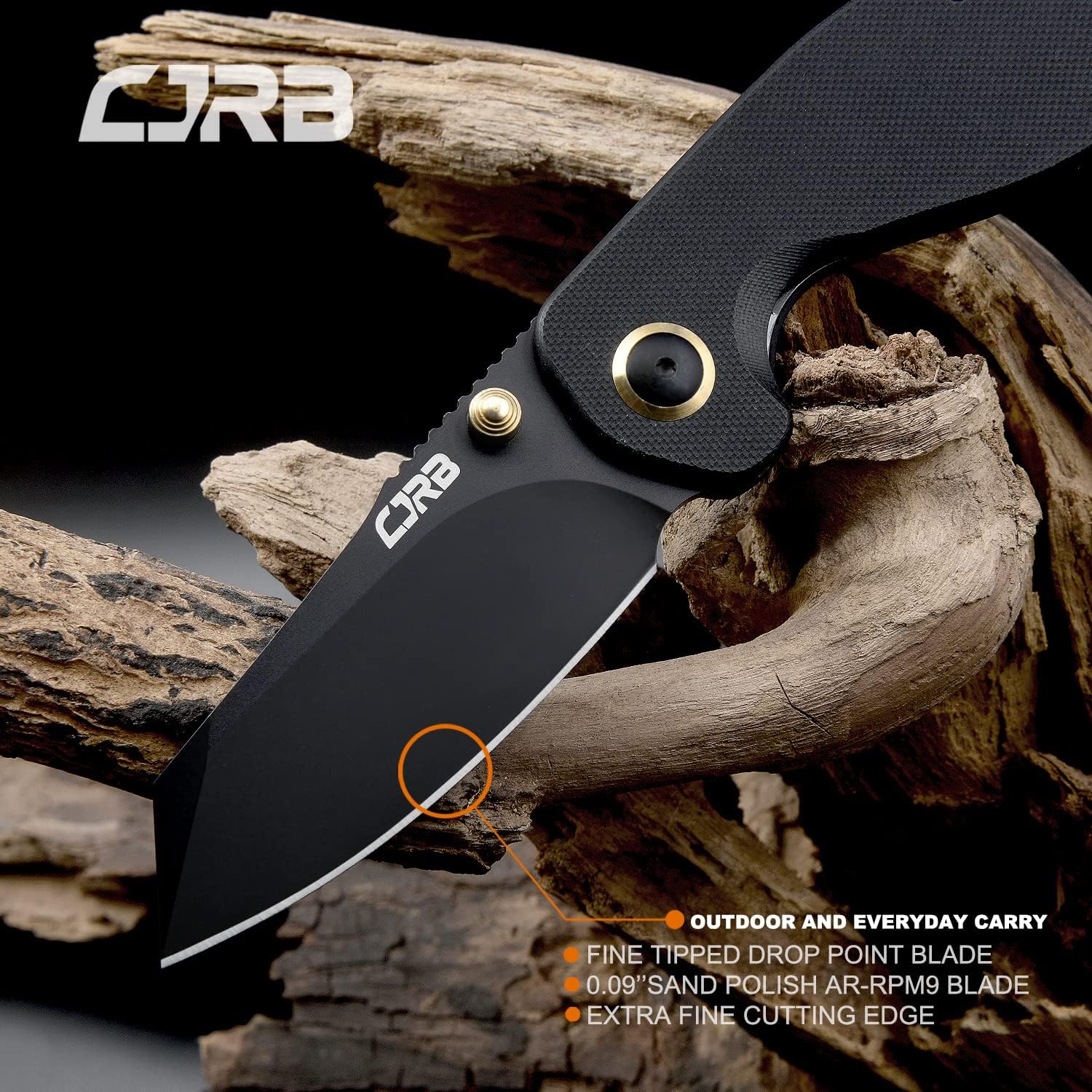 CJRB Maileah J1918 black PVD blade detail
