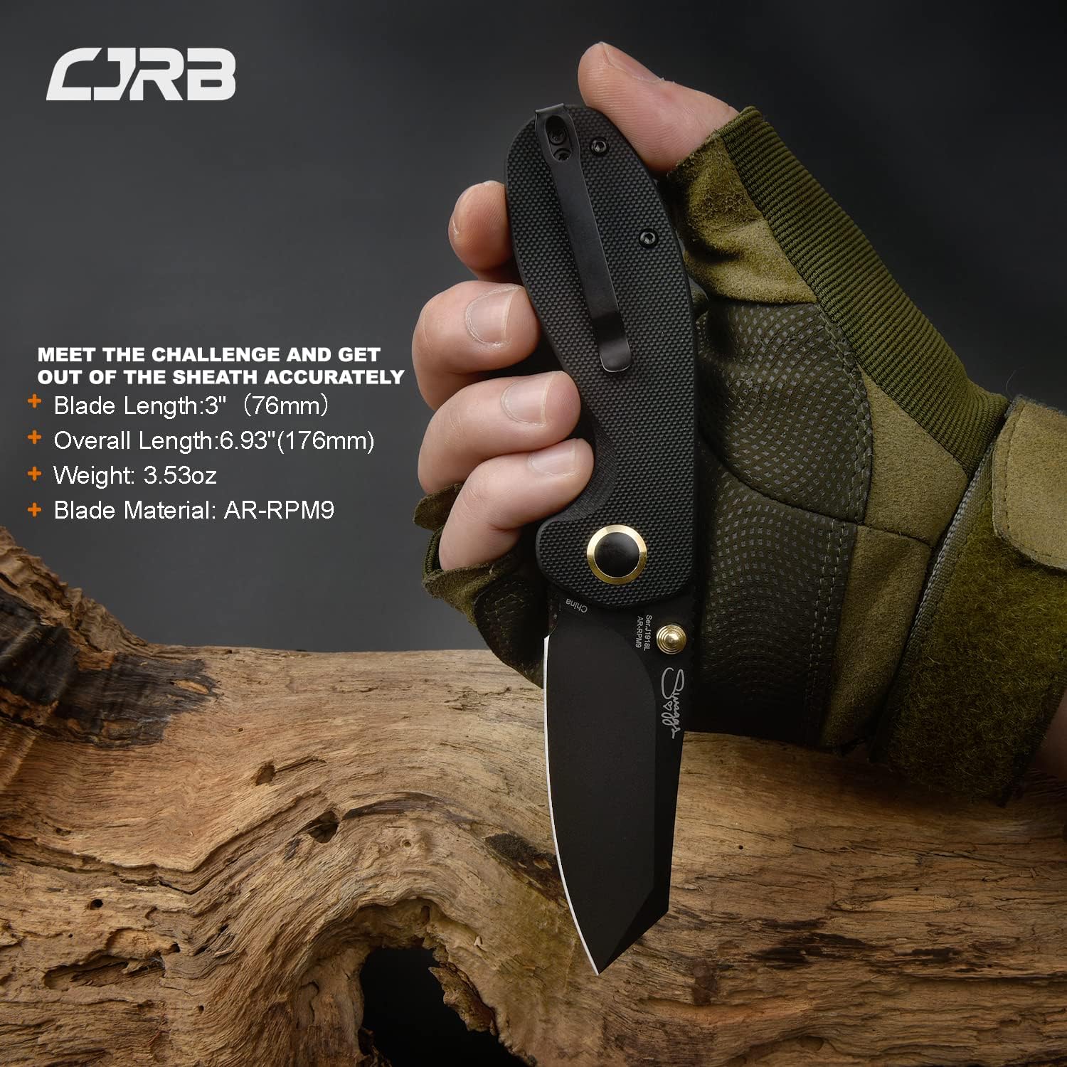 CJRB Maileah J1918 pocket knife detail